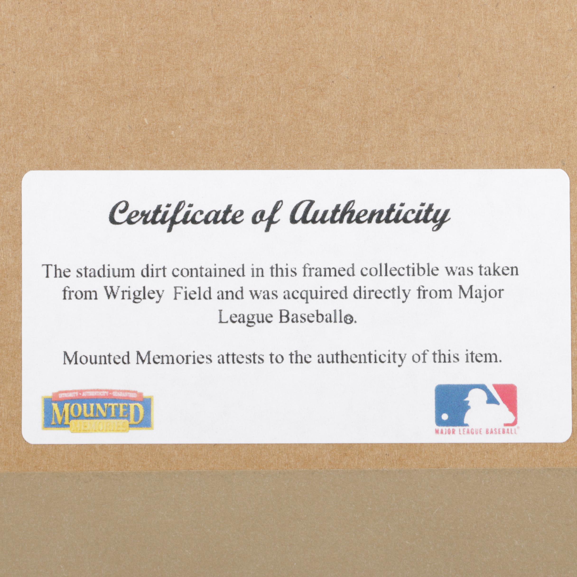 Framed Ryne Sandberg Photograph with Wrigley Field Dirt