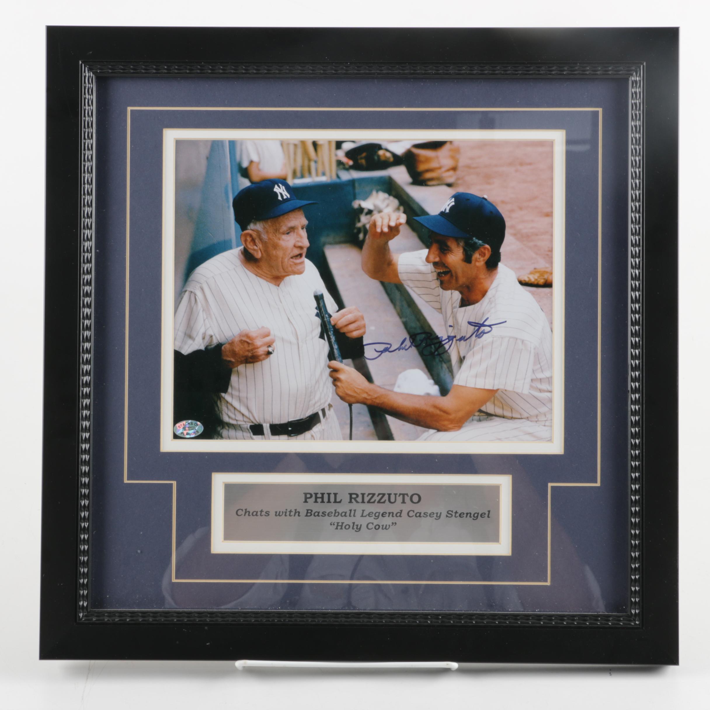 Signed Phil Rizzuto and Casey Stengel Photograph