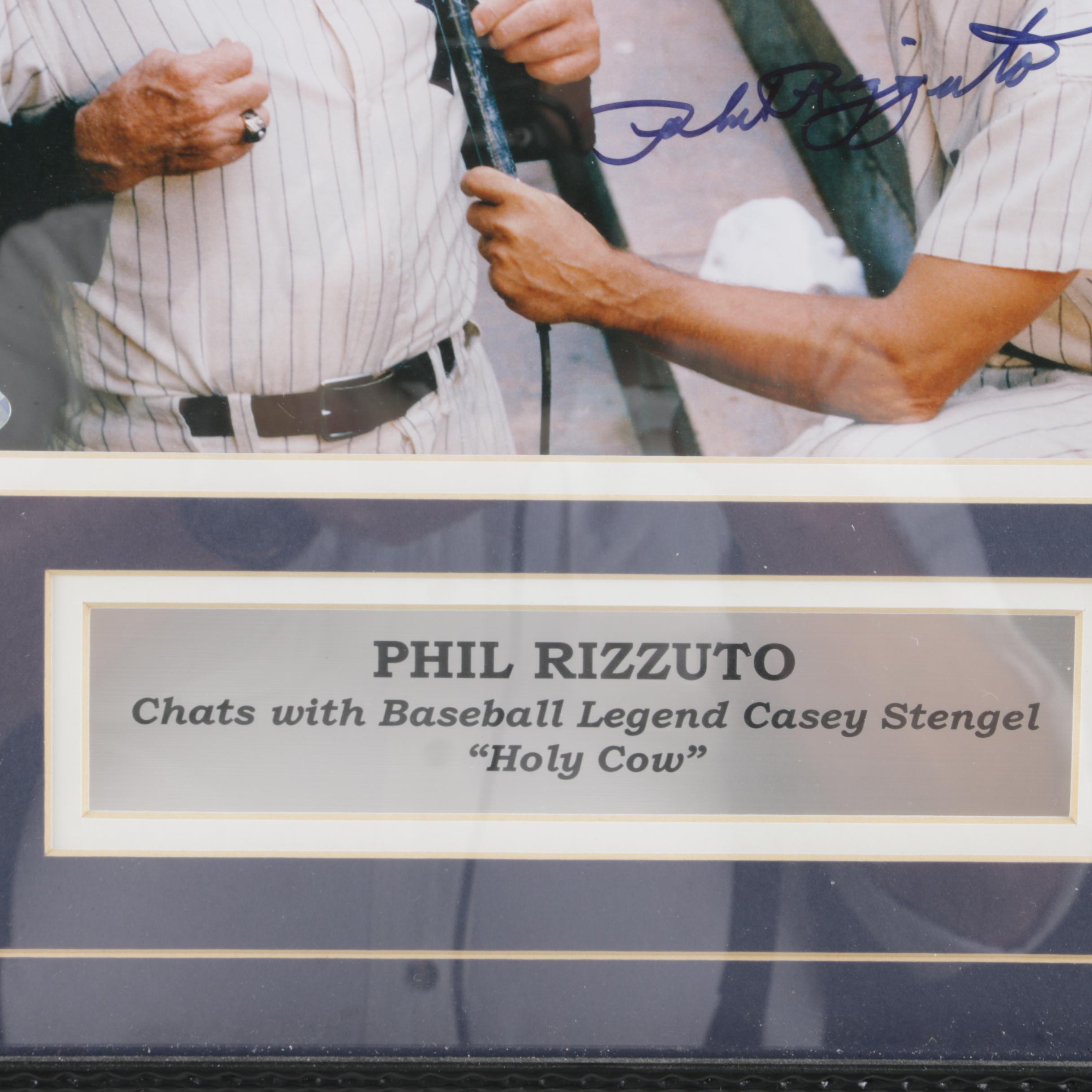 Signed Phil Rizzuto and Casey Stengel Photograph