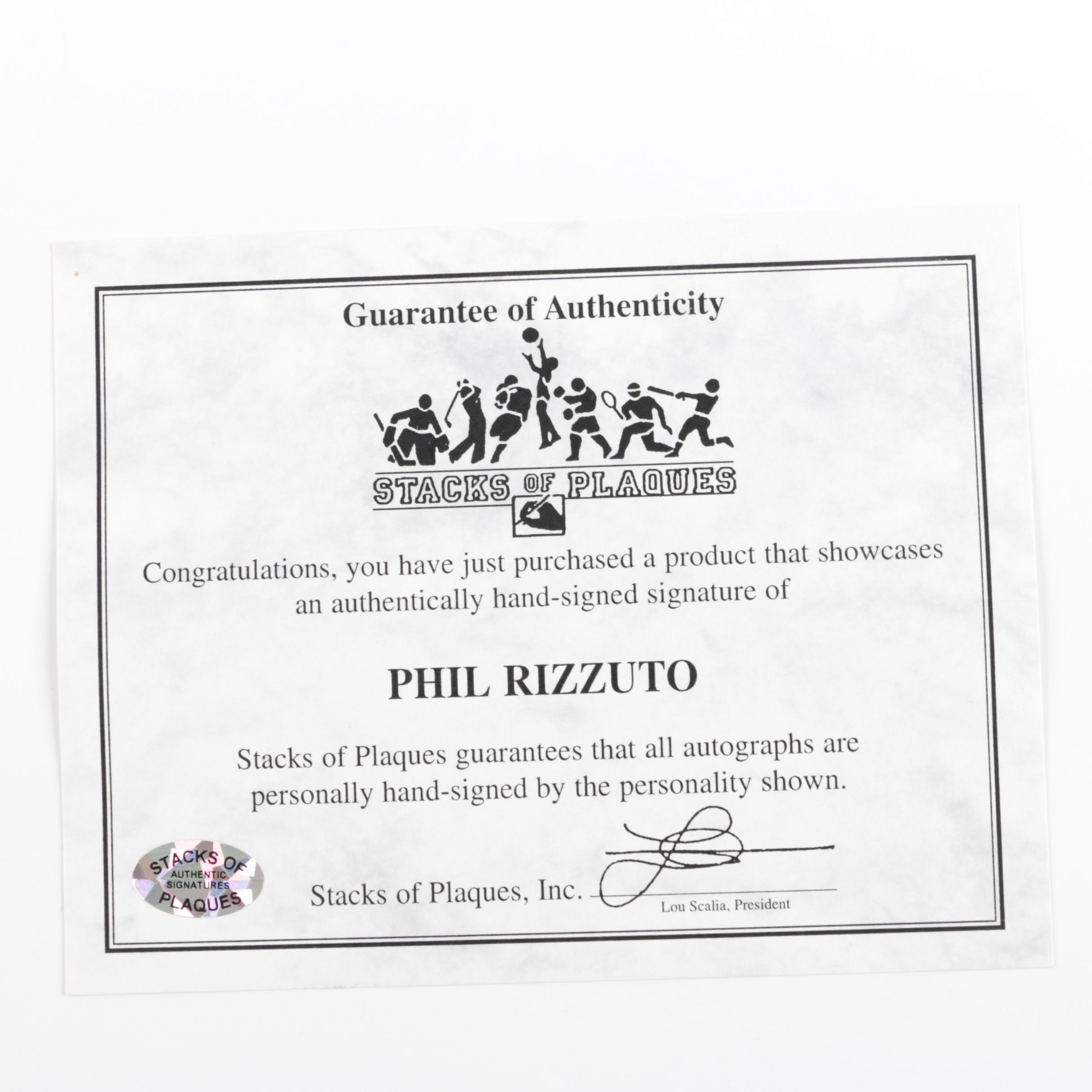 Signed Phil Rizzuto and Casey Stengel Photograph