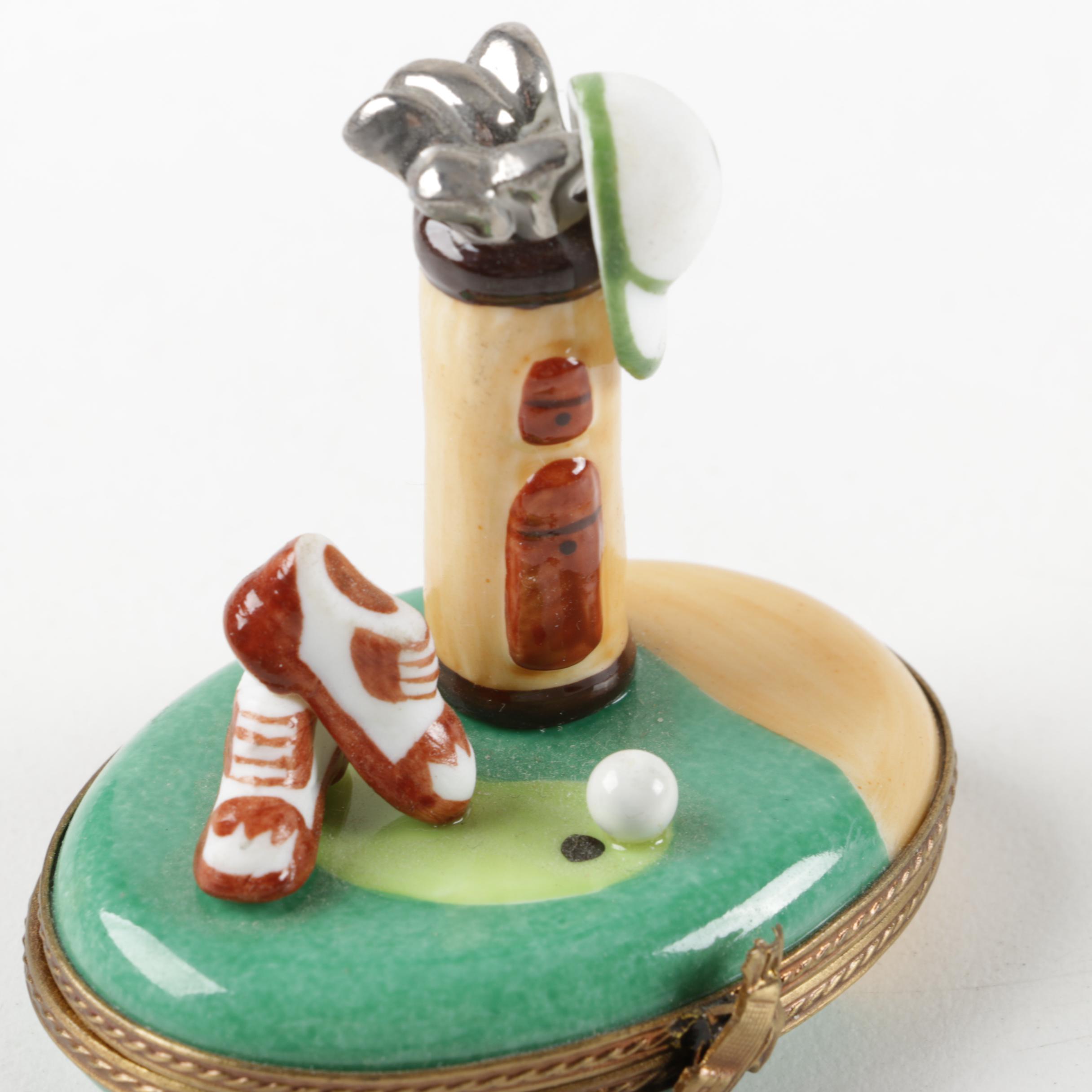 Golf Trinket Box, Charlie Chaplin Jigsaw Puzzle and Other Collectibles