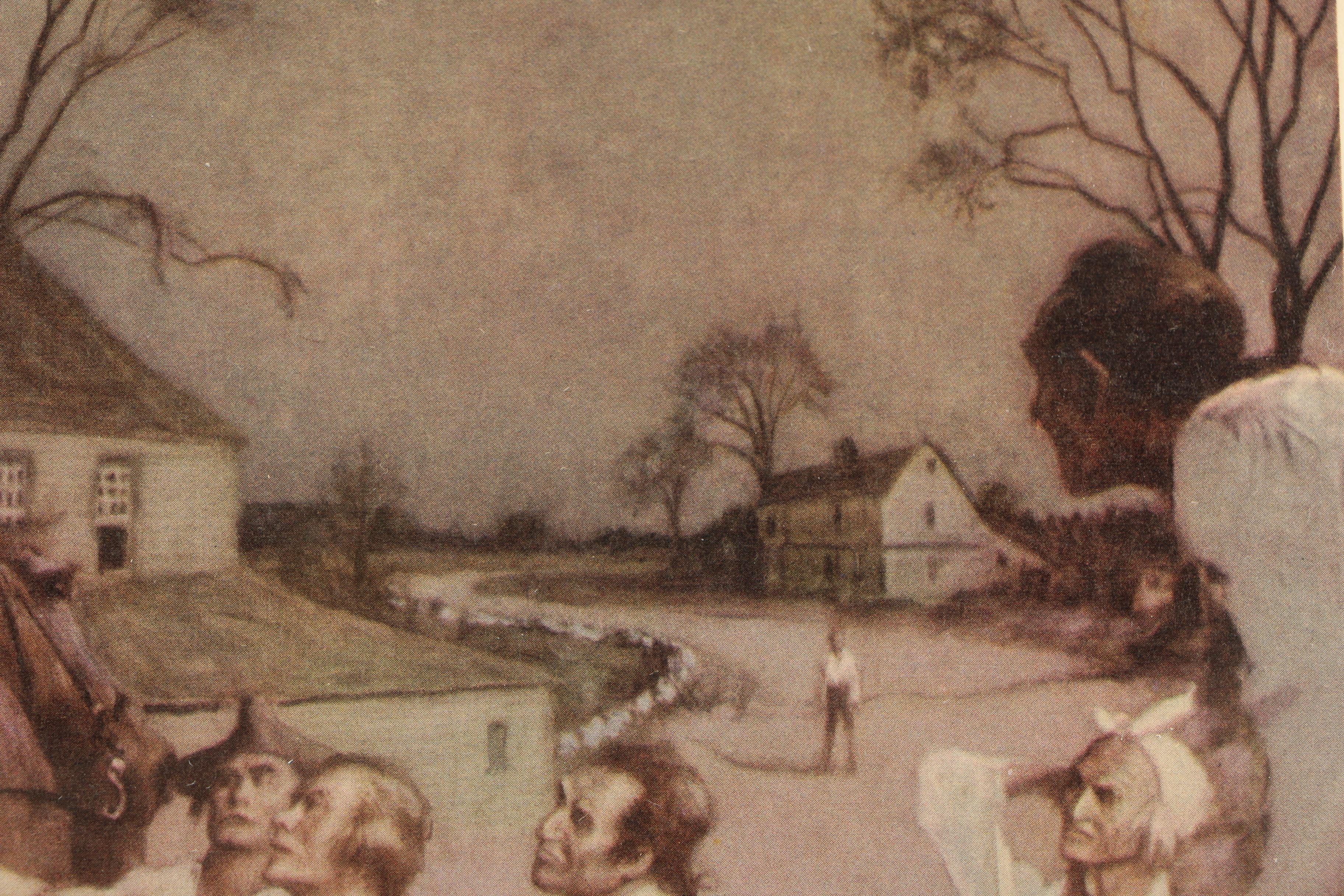 Offset Lithograph After Charles Hoffbauer "Paul Revere Gives the Alarm"