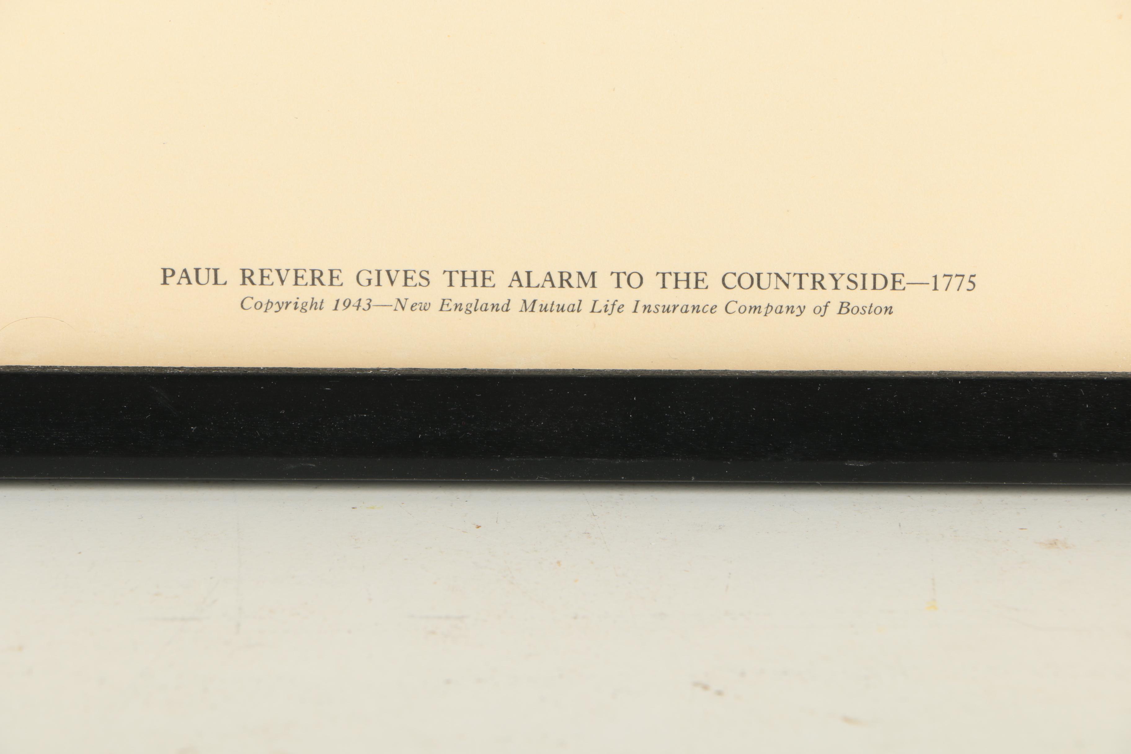 Offset Lithograph After Charles Hoffbauer "Paul Revere Gives the Alarm"