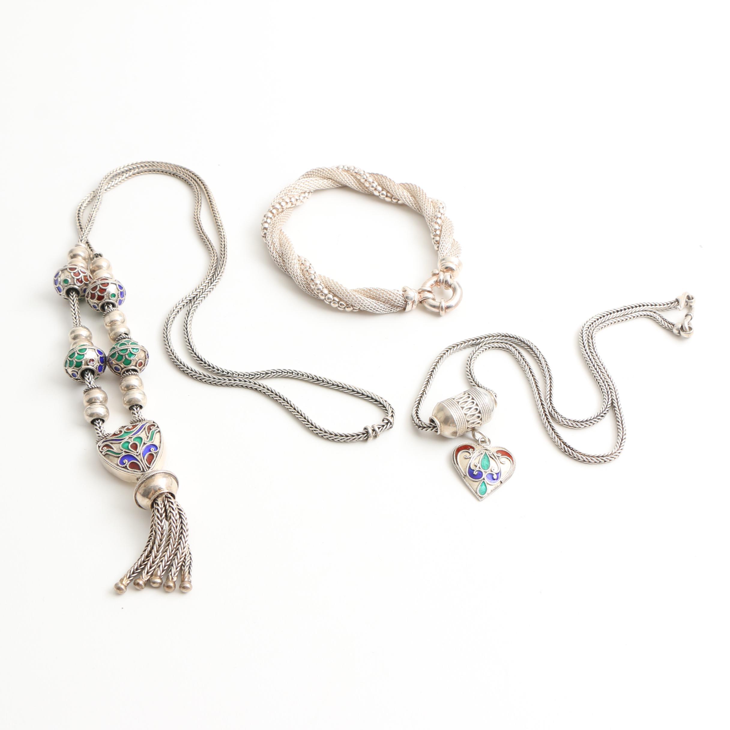 Sterling Silver Cloisonné Enameled Jewelry