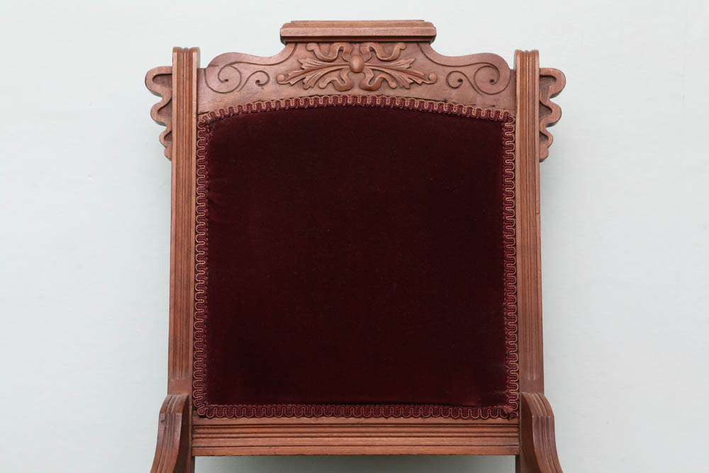 Vintage Eastlake Style Side Chair and Foot Stool