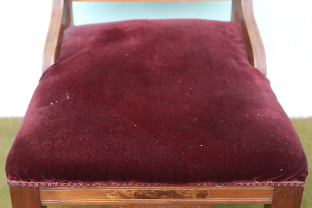 Vintage Eastlake Style Side Chair and Foot Stool