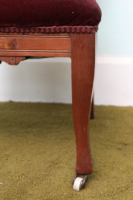 Vintage Eastlake Style Side Chair and Foot Stool