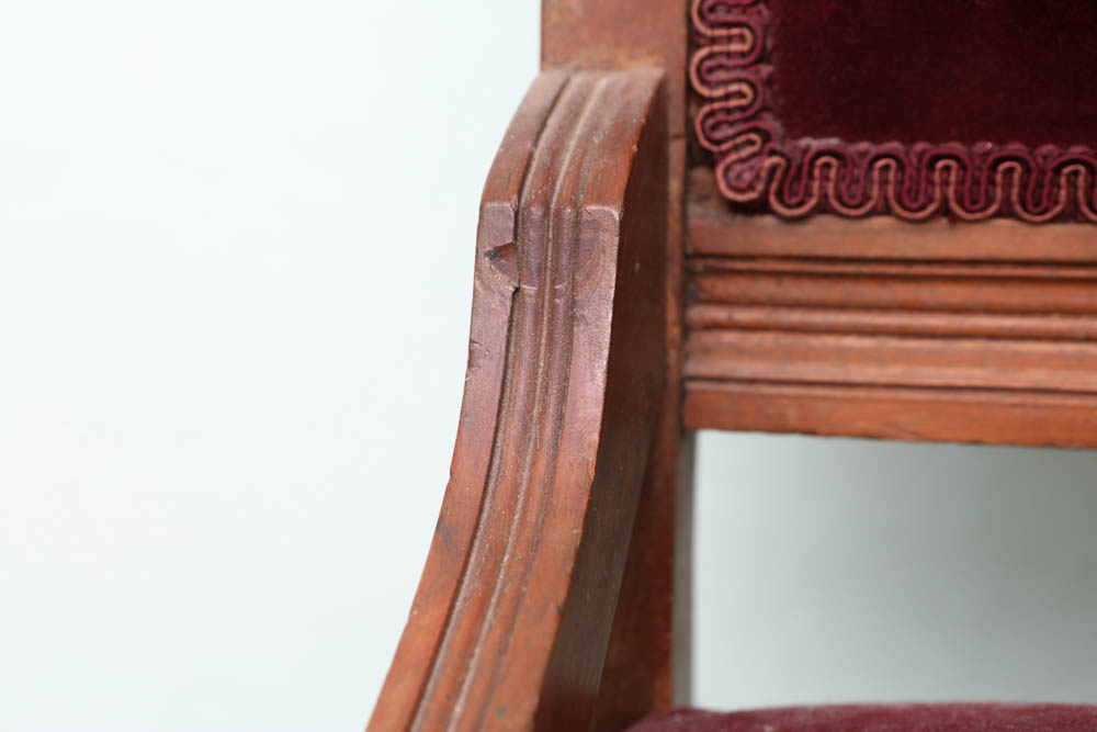 Vintage Eastlake Style Side Chair and Foot Stool