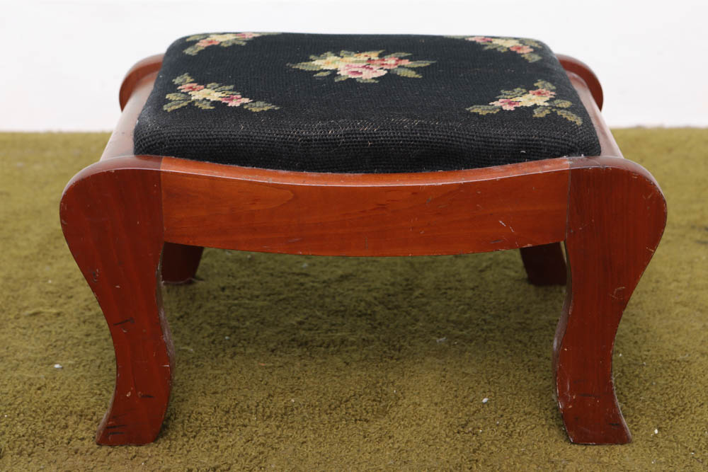 Vintage Eastlake Style Side Chair and Foot Stool