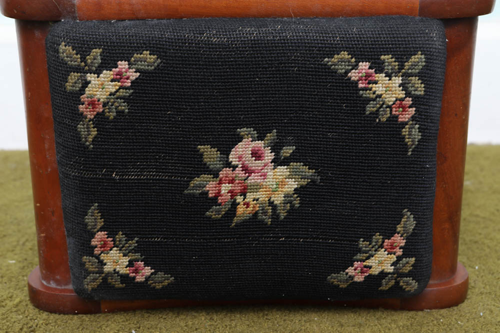 Vintage Eastlake Style Side Chair and Foot Stool