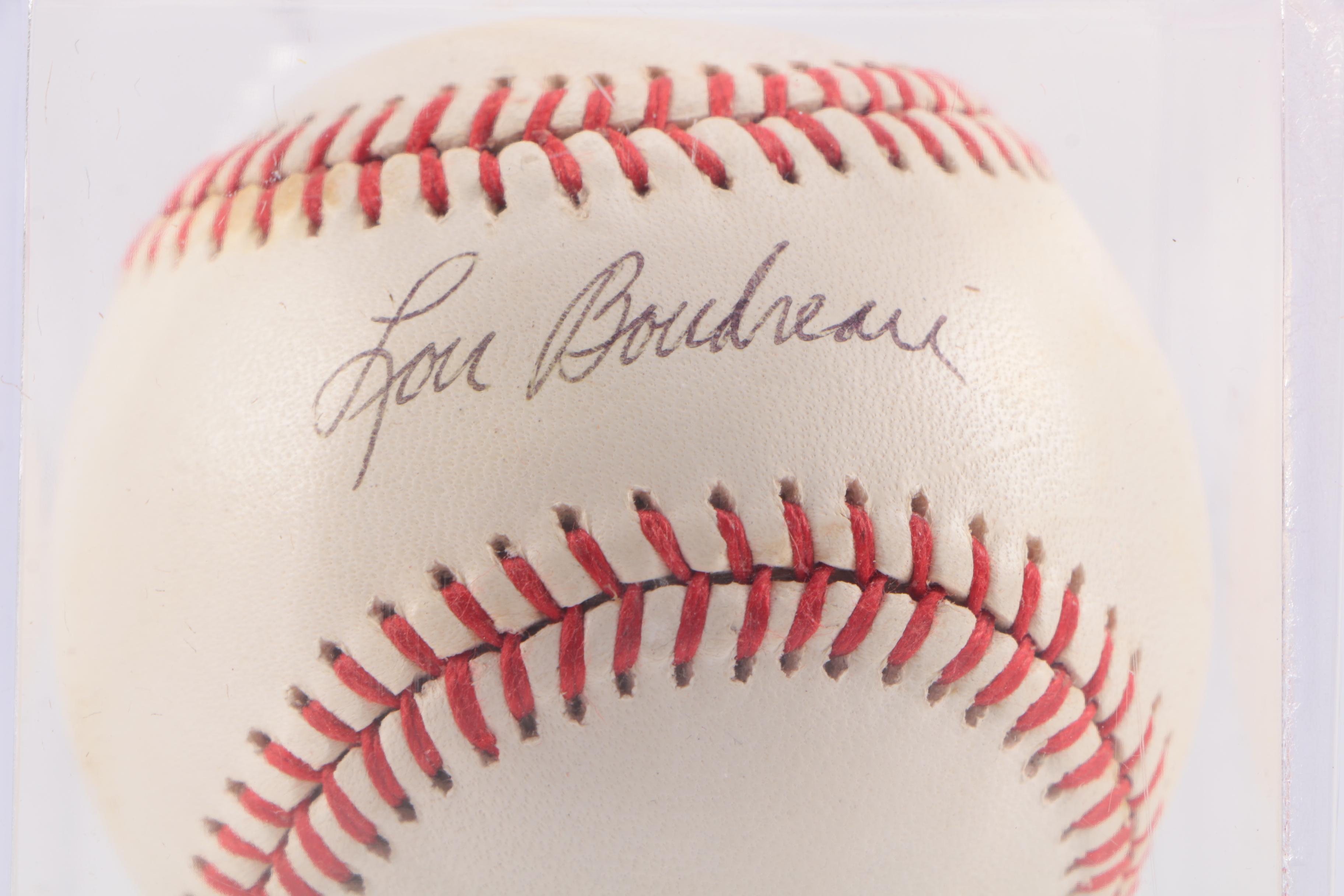 Lou Boudreau Signed Baseball