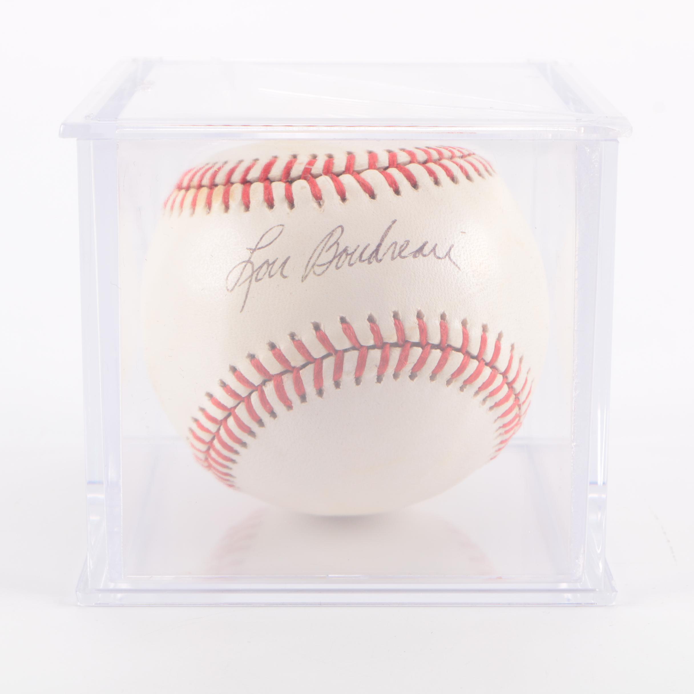 Lou Boudreau Signed Baseball