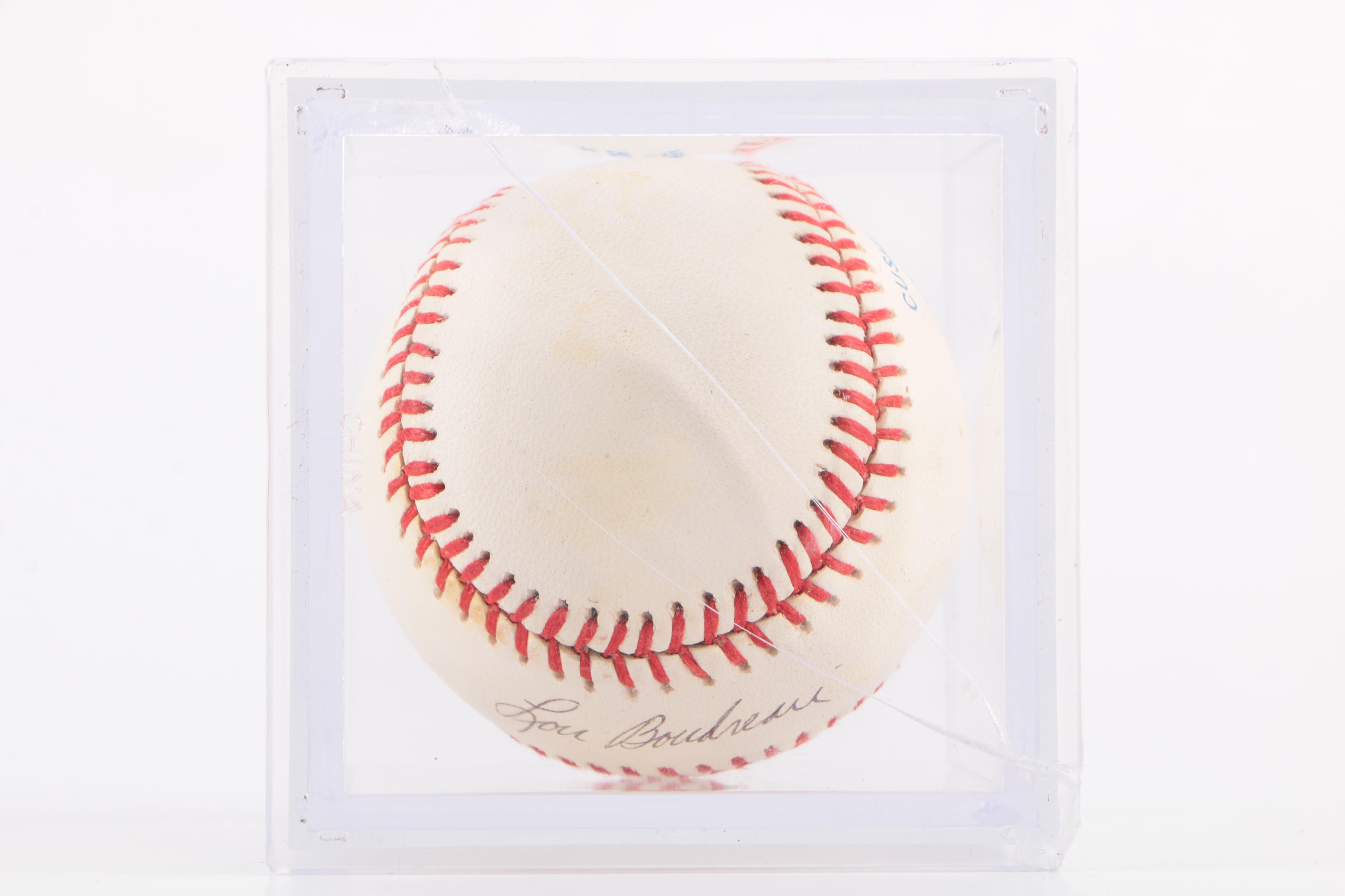 Lou Boudreau Signed Baseball
