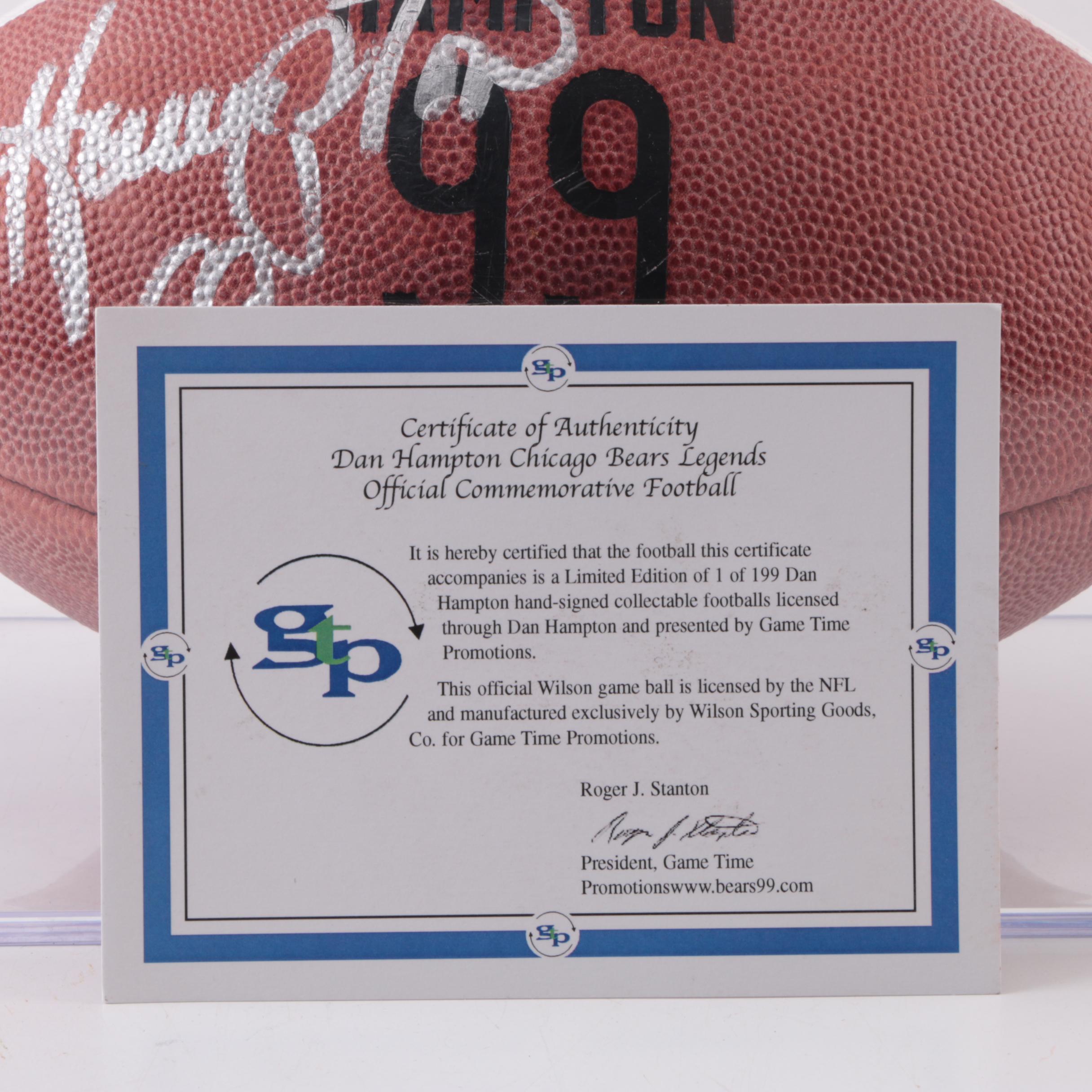 Signed Dan Hampton Football
