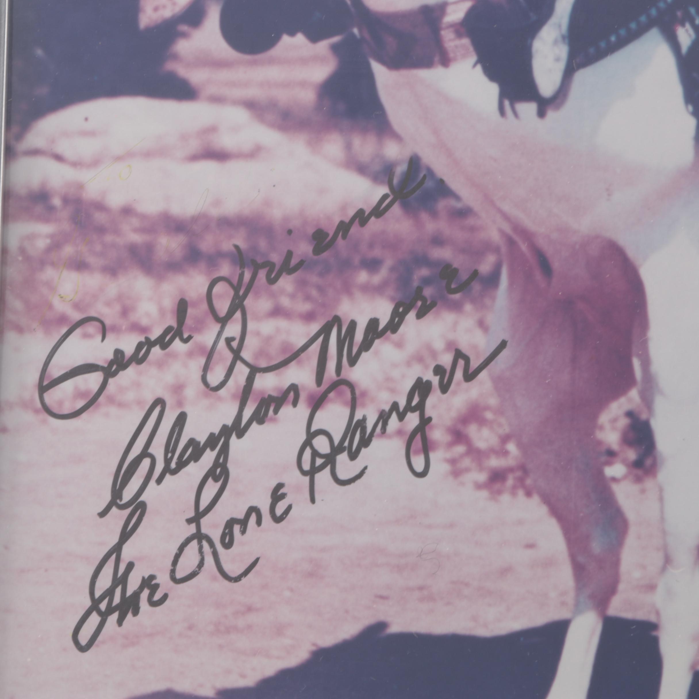Signed Lone Ranger and Silver Photograph
