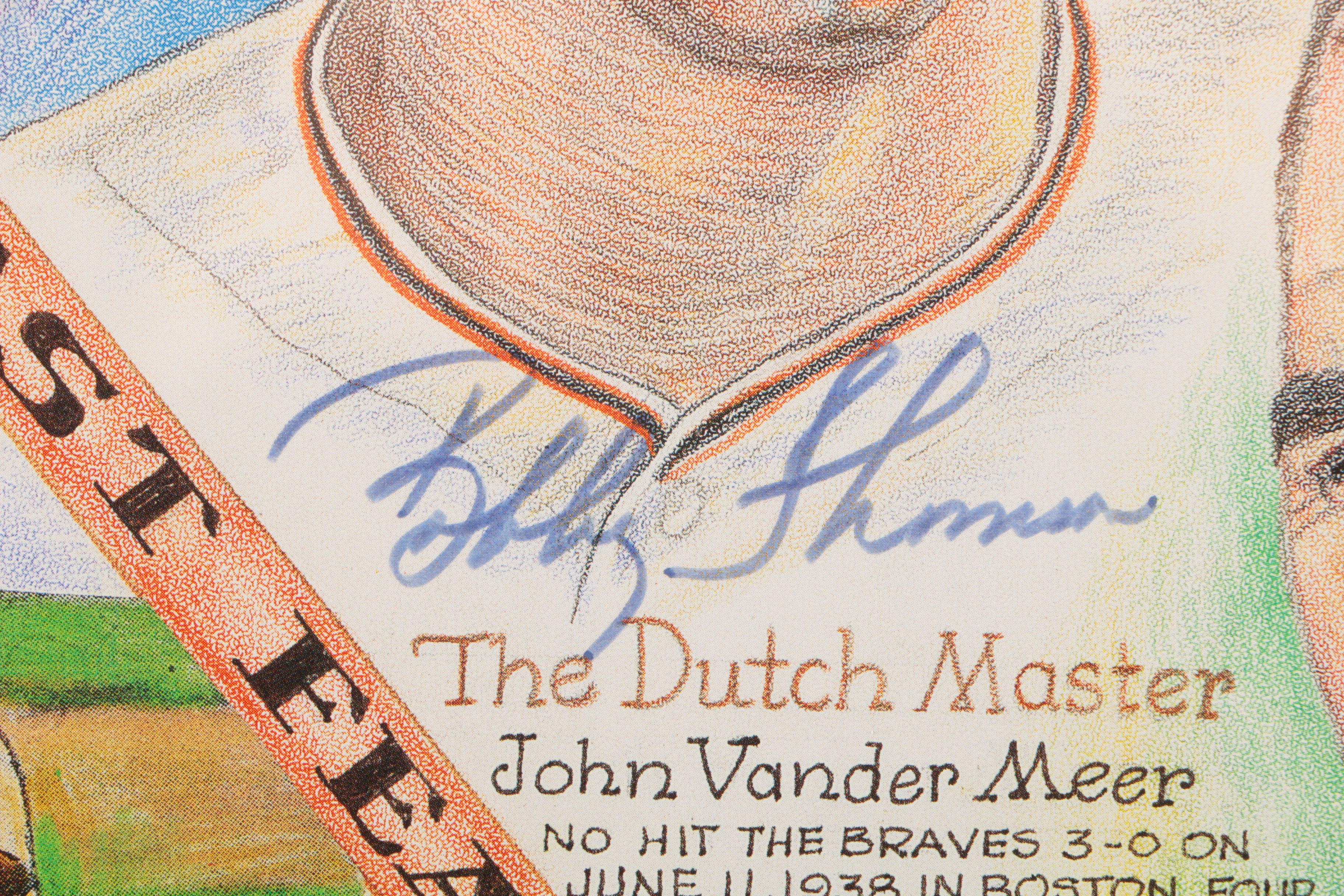 Don Larsen, Bobby Thomson, Johnny Vander Meer Signed Print