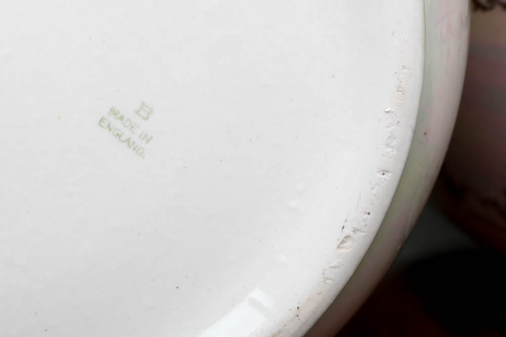 Antique English Pitchers, Basins and Chamberpots including Alfred Meakin