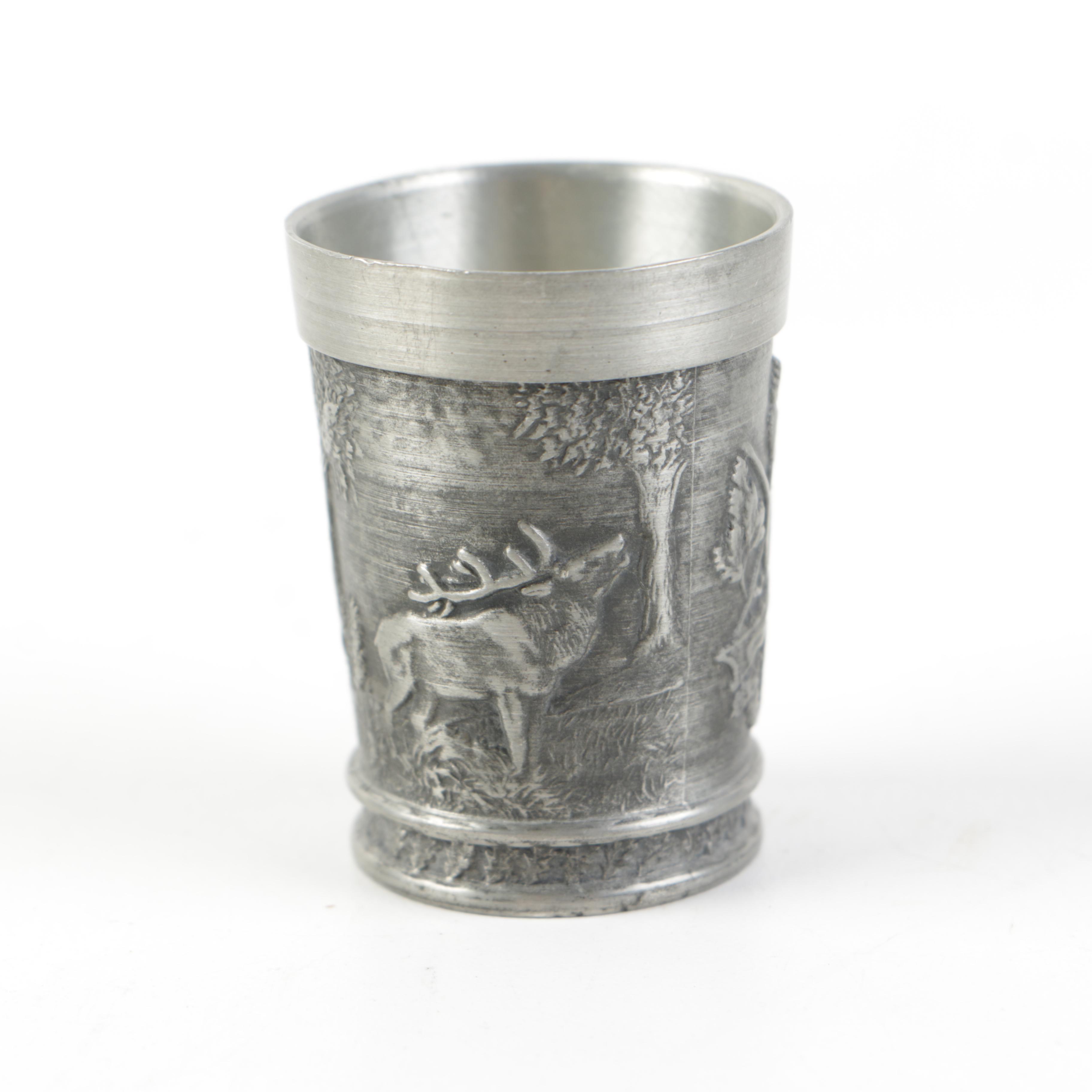 Vintage German Pewter Shot Glass