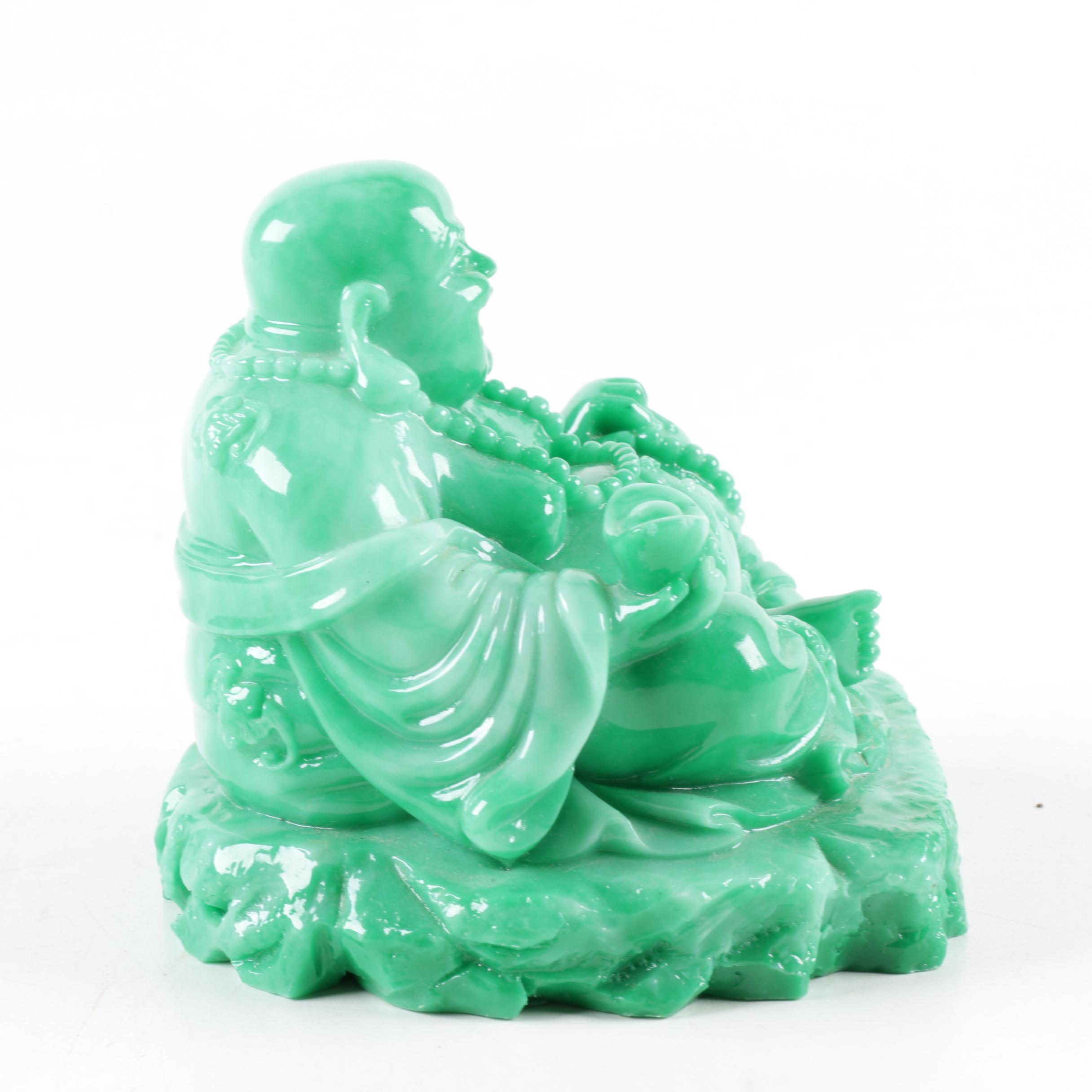 Chinese Green Budai Figurine