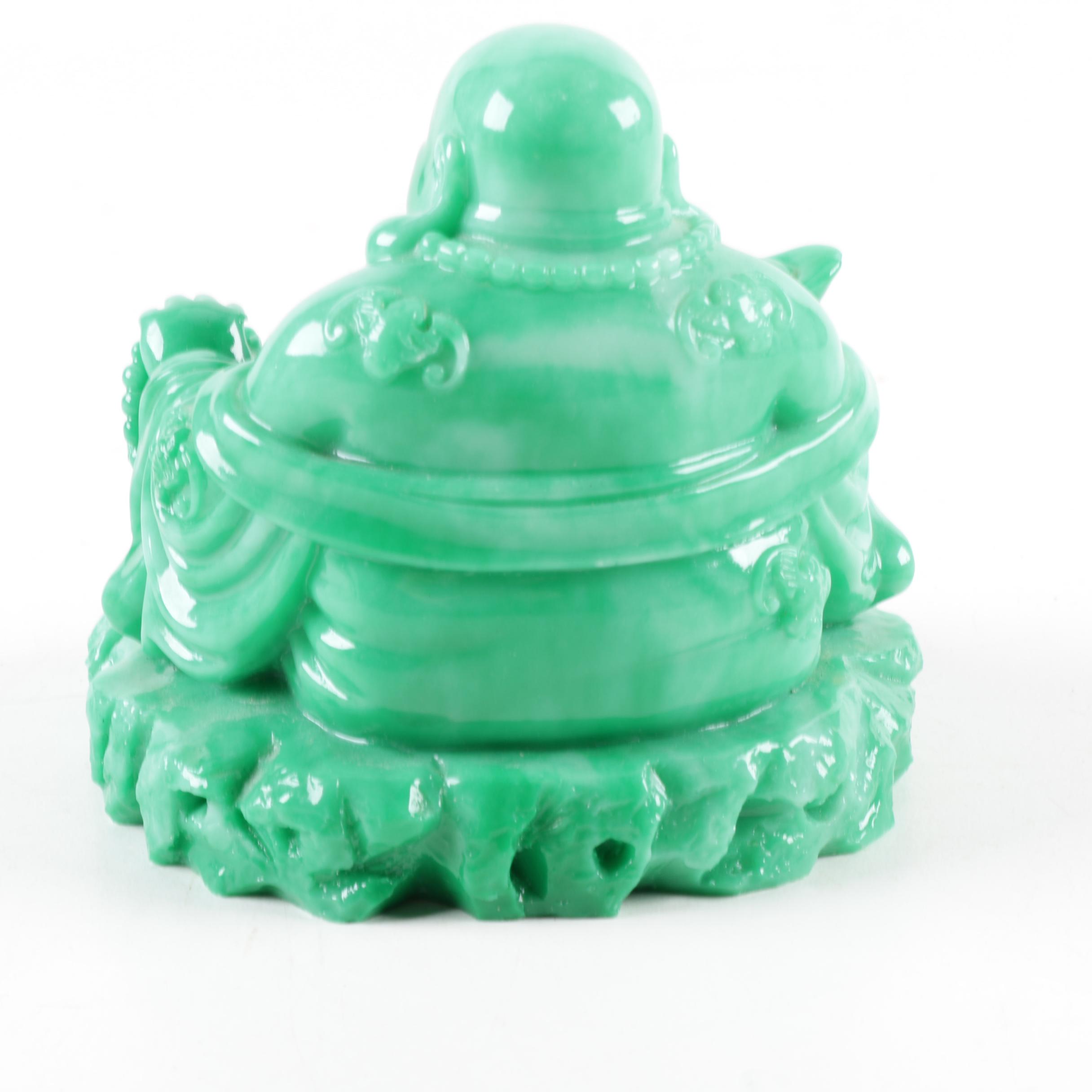 Chinese Green Budai Figurine