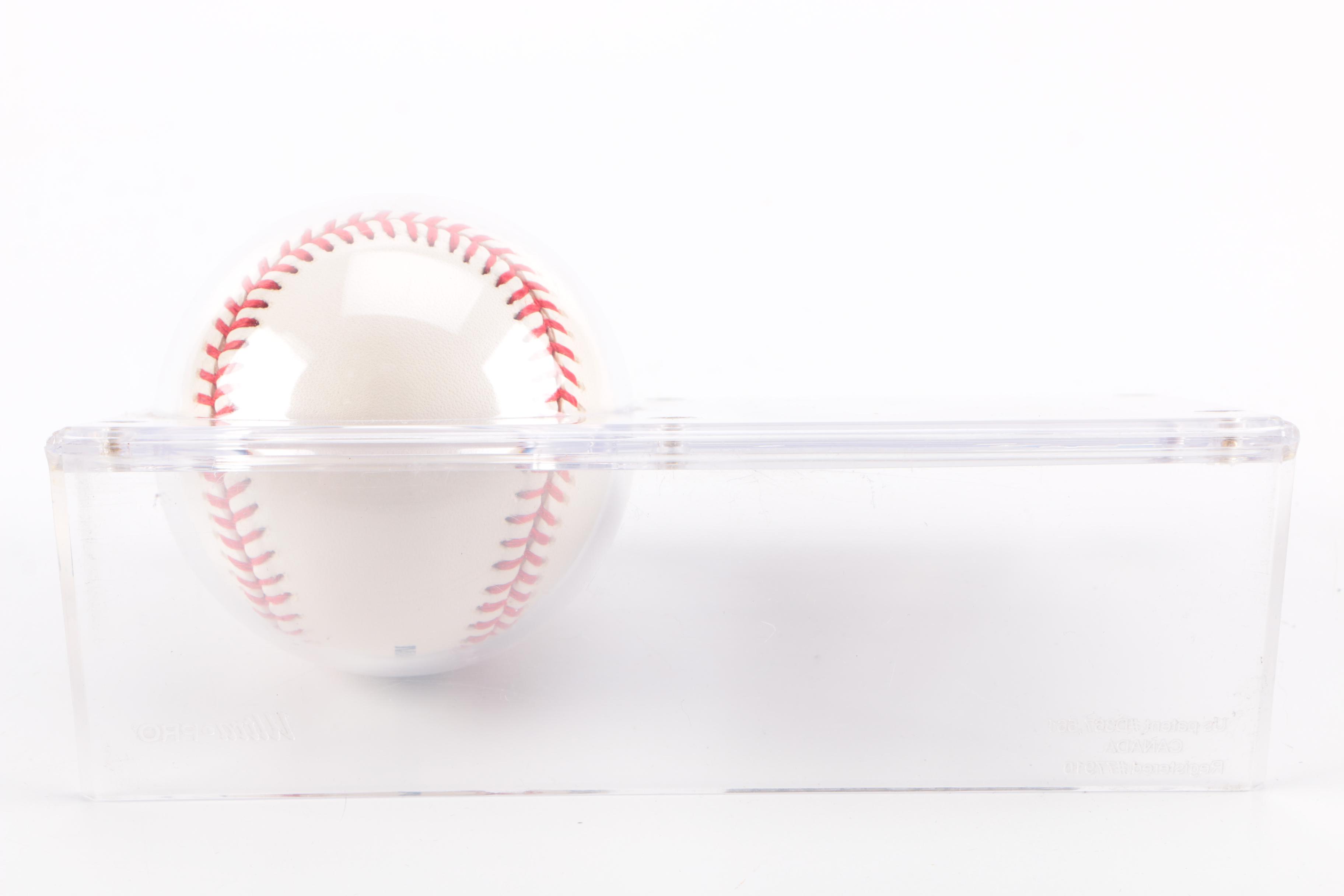 Bob Feller Signed Baseball and Upper Deck Collectible Card