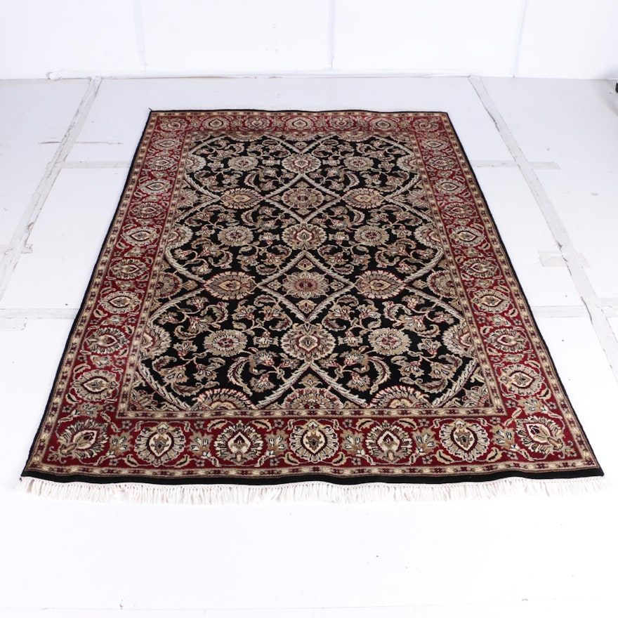 Hand-Knotted Indian Mahal Style Wool Area Rug