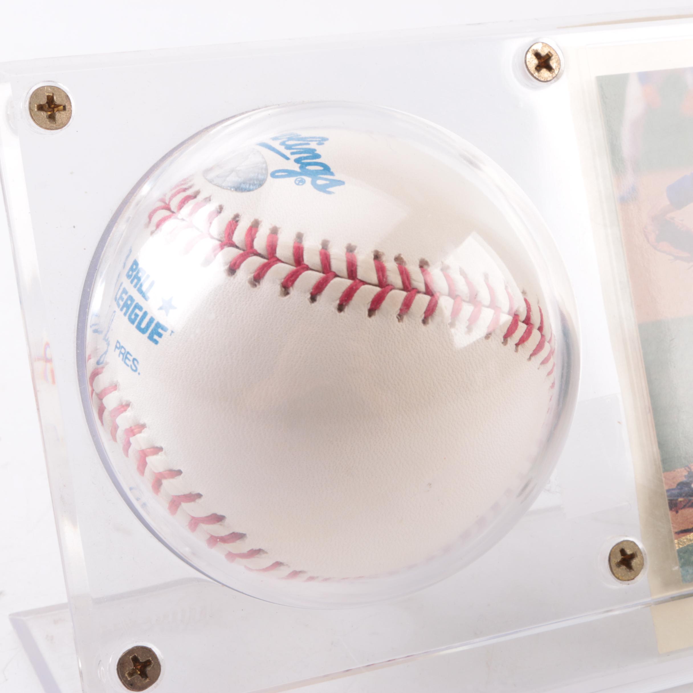 Nolan Ryan Signed Baseball with 1992 Fleer Ultra Baseball Card