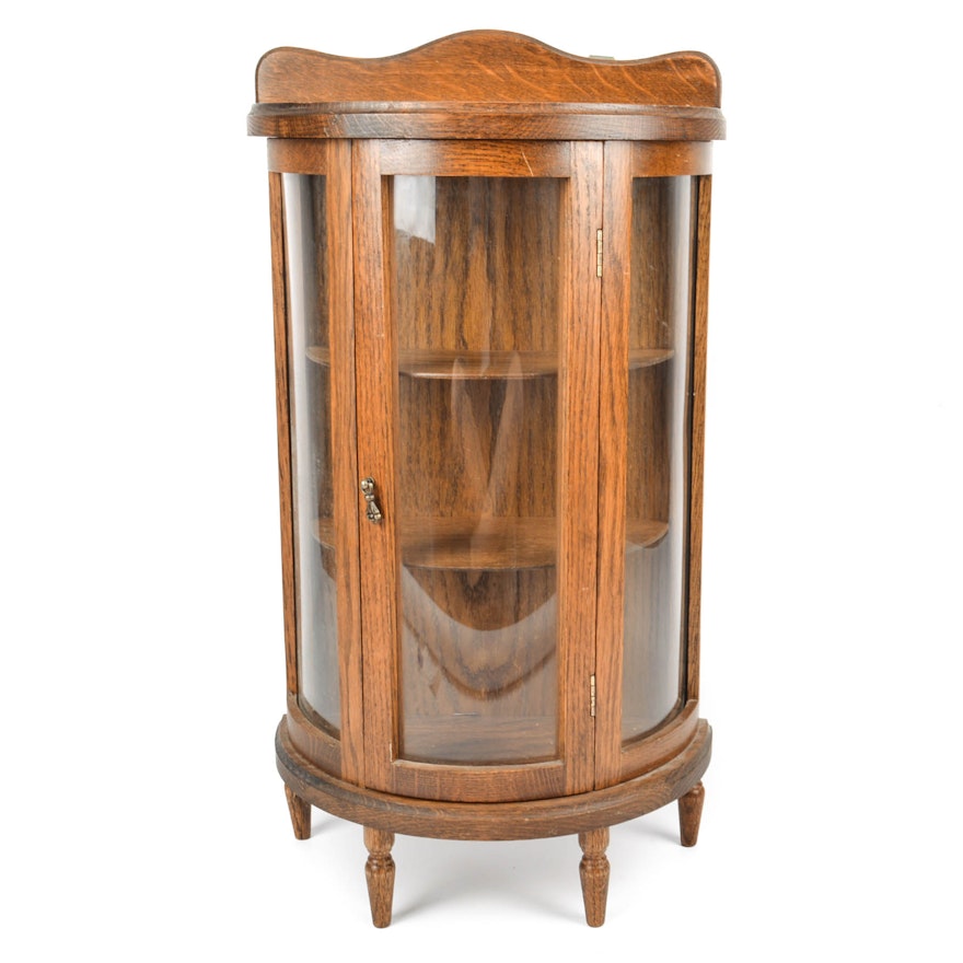 Table-Top Oak Curio Cabinet