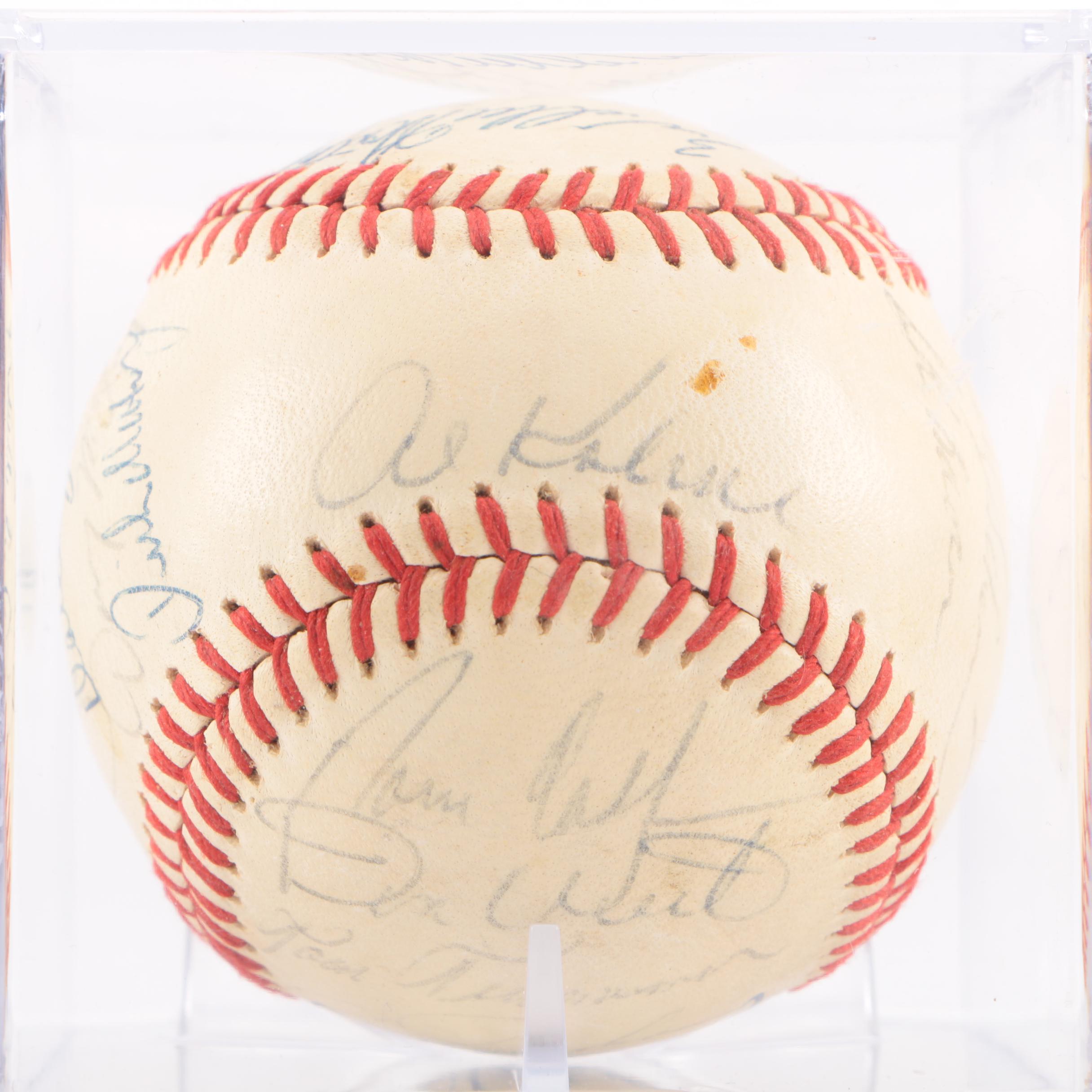 Vintage Detroit Tigers Autographed Baseball