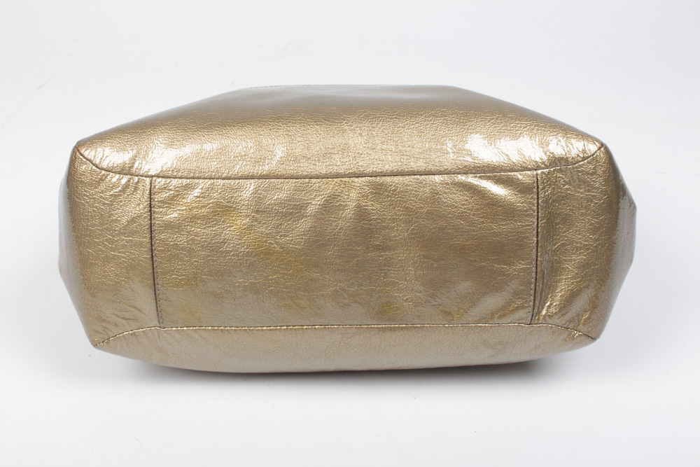 Coach Madison East West Metallic Gold Tone Leather Tote