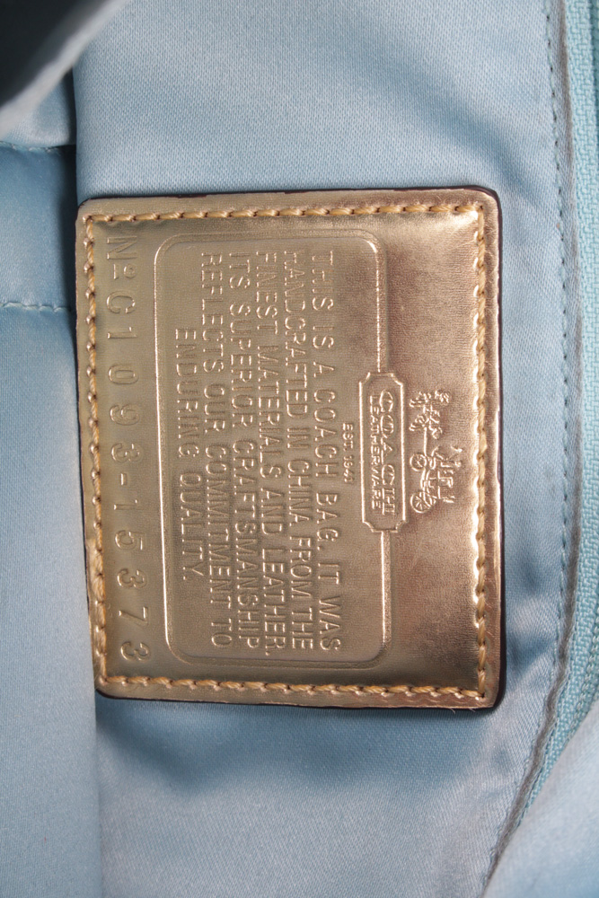 Coach Madison East West Metallic Gold Tone Leather Tote