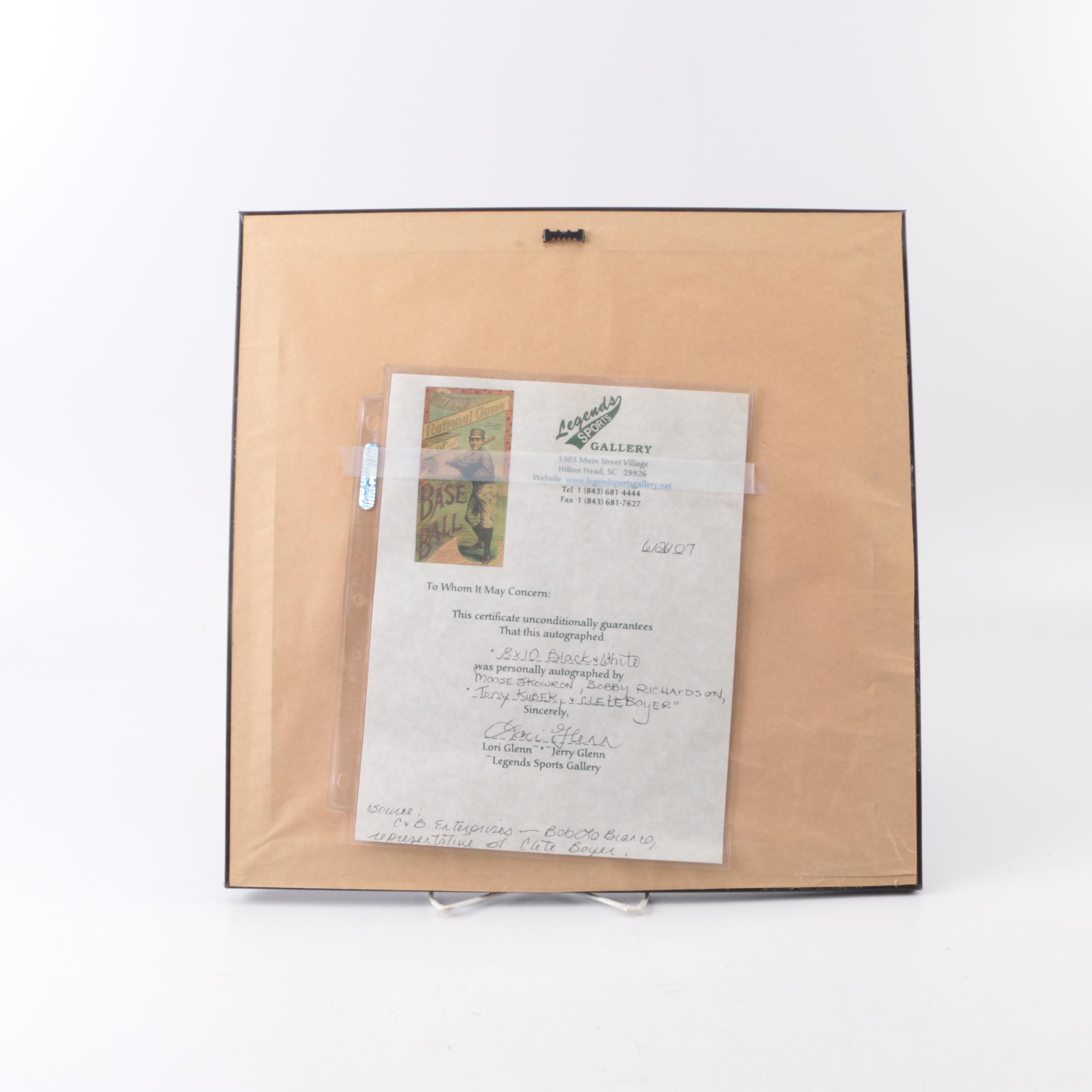 1961 Signed New York Yankees Infielder Photo