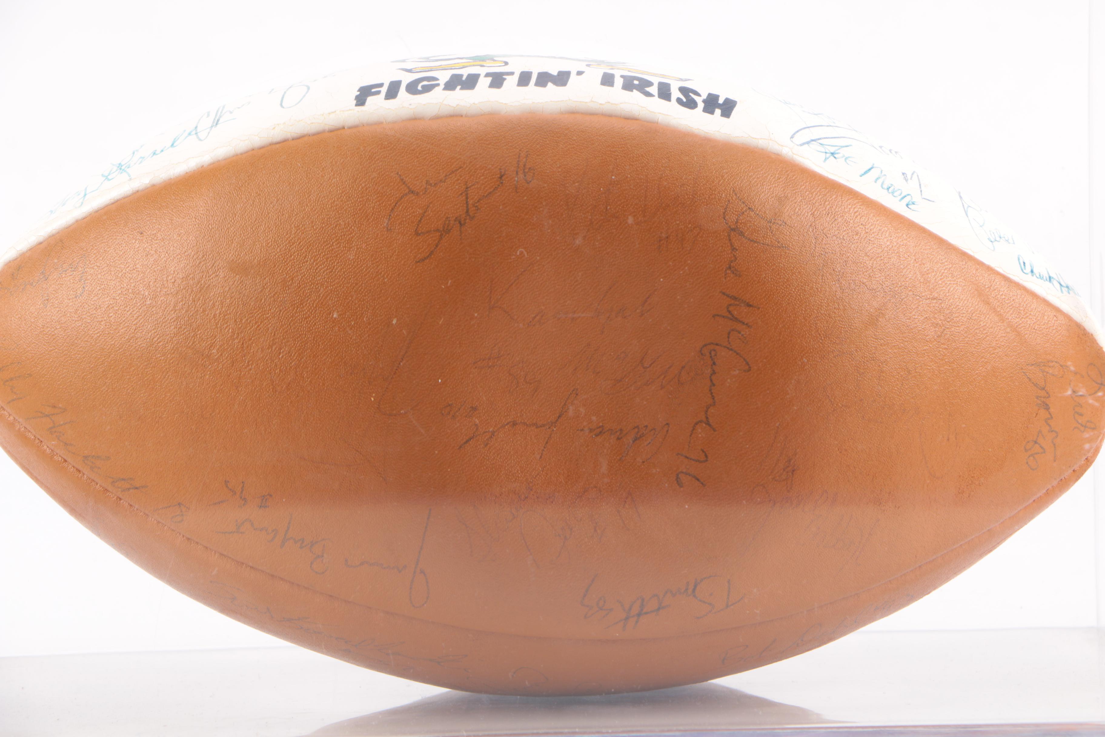 Notre Dame Fighting Irish Signed Football