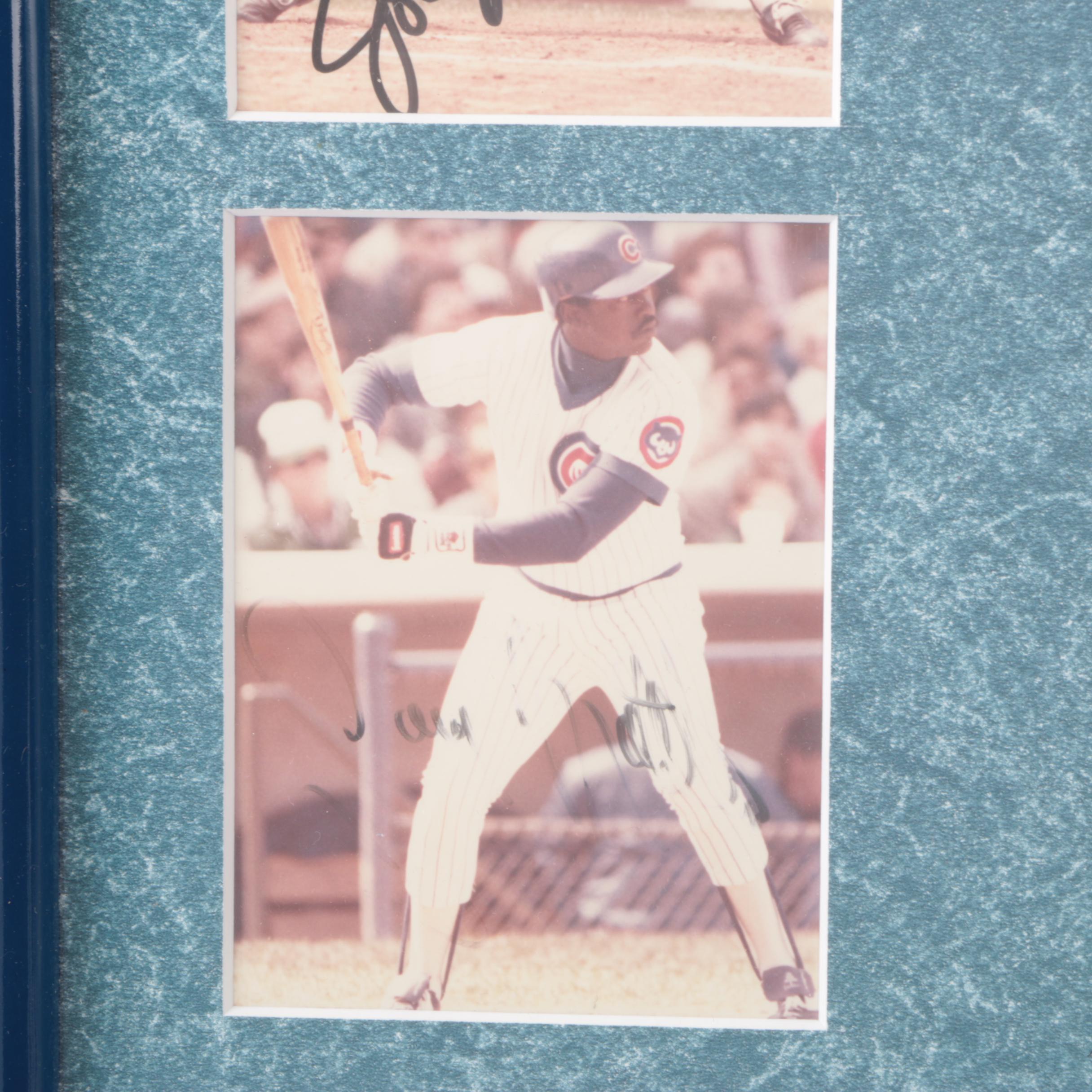 Framed Signed Photo Collage of Seven Chicago Cubs