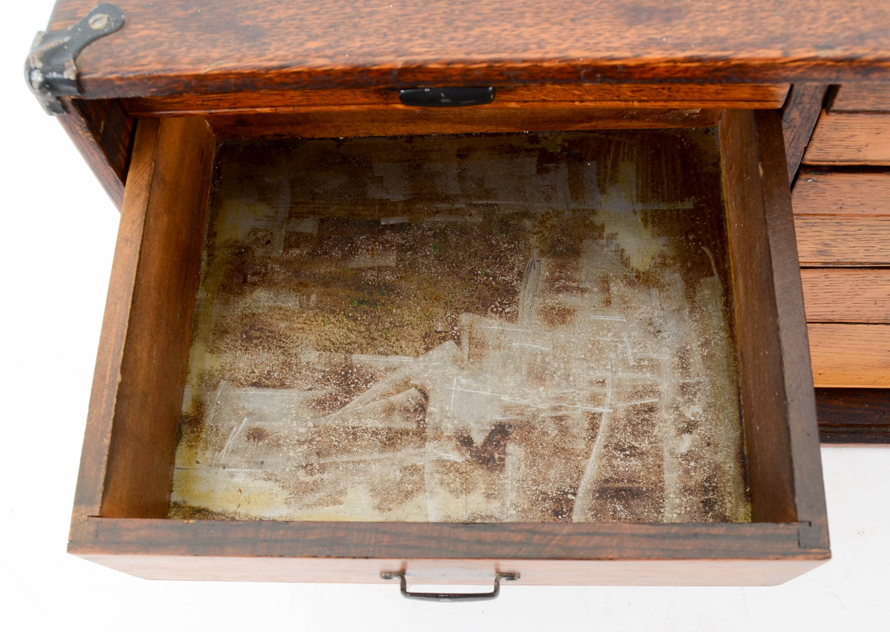 Vintage Craftsman Oak Machinist Tool Chest With Tools