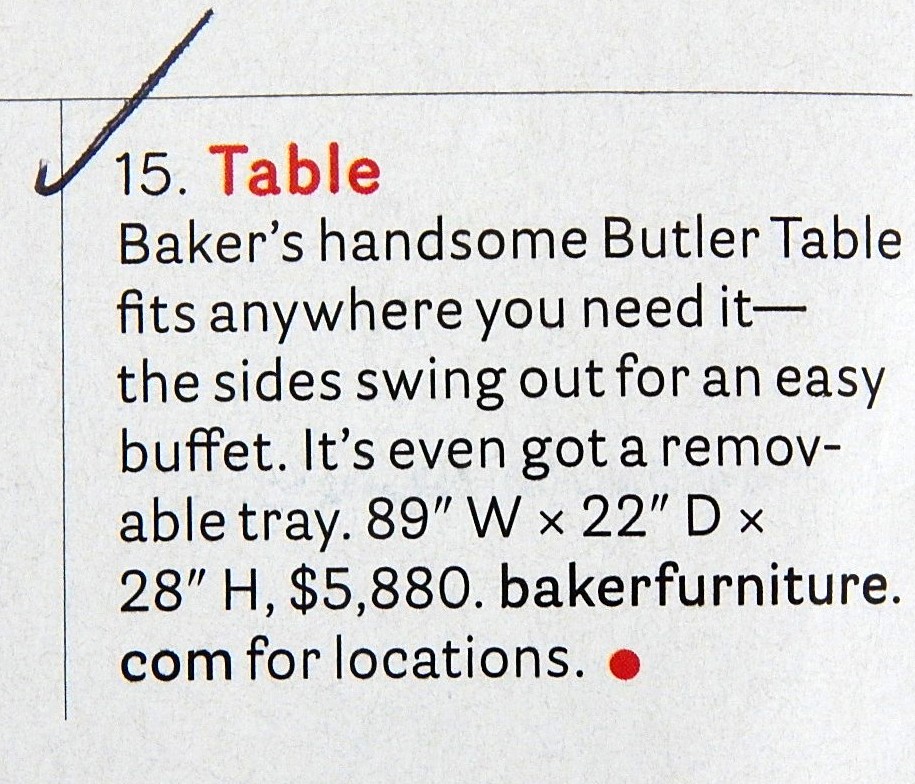 Baker Furniture Expandable Butler Table