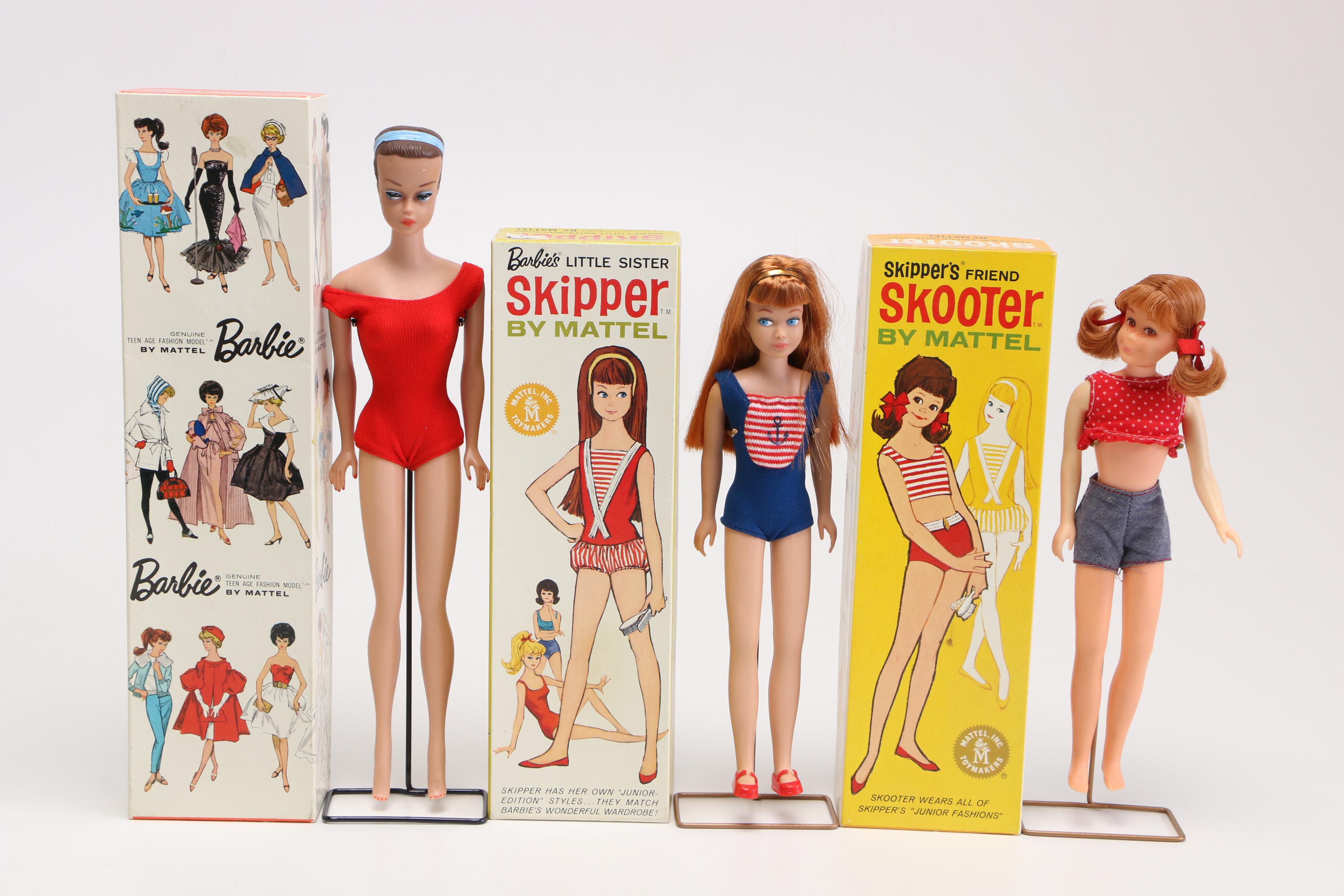 Vintage "Fashion Queen" Barbie, Skipper and Skooter Bend Legs