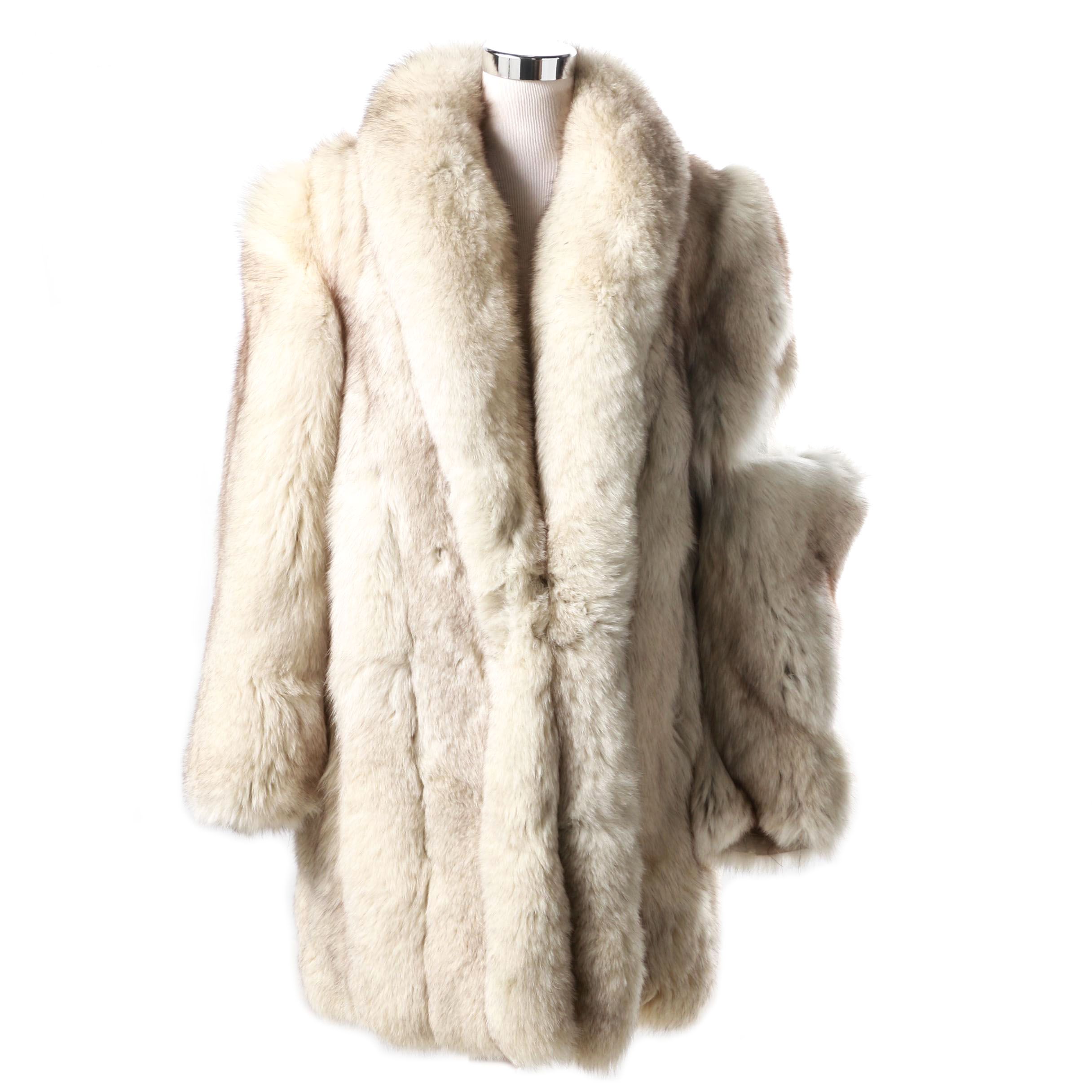 Blue Fox Fur Stroller Jacket