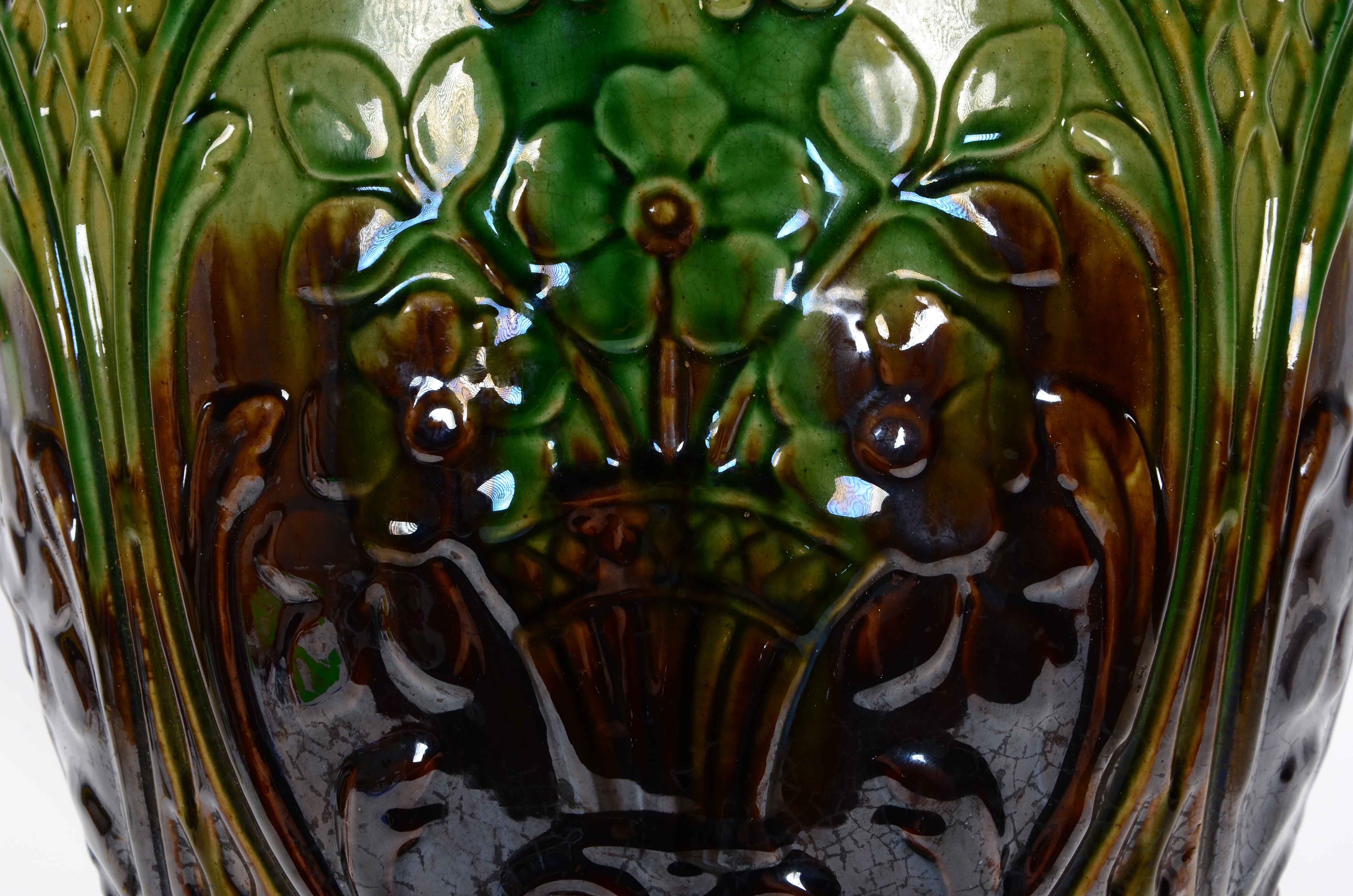 Large Vintage Art Pottery Jardiniere and Pedestal