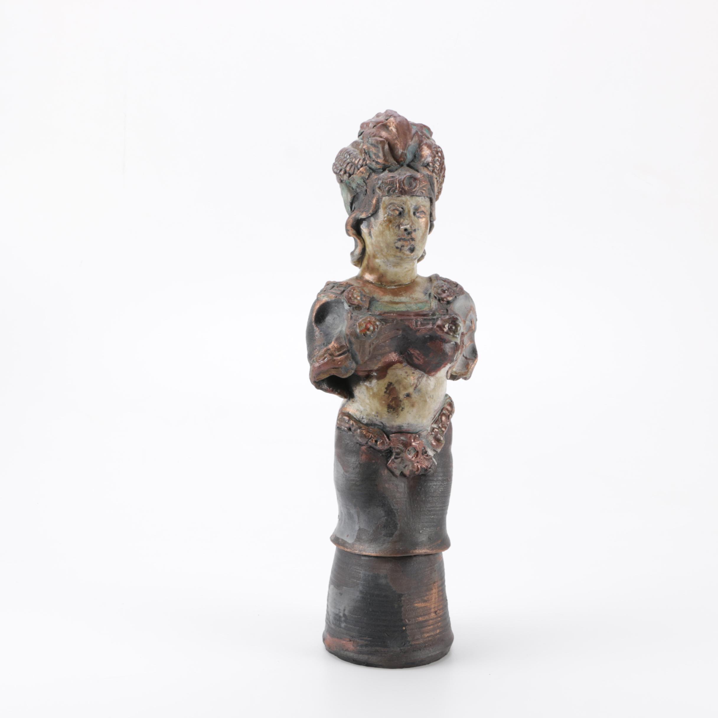 Roman Inspired Figural Ceramic Sculpture