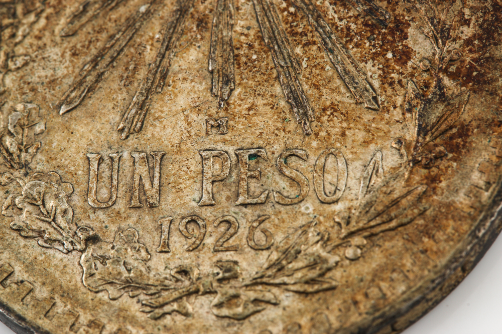 1926 Mexican Silver One Peso Coin