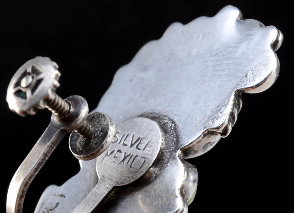 Vintage Mexican Sterling Silver Screw Back Earrings