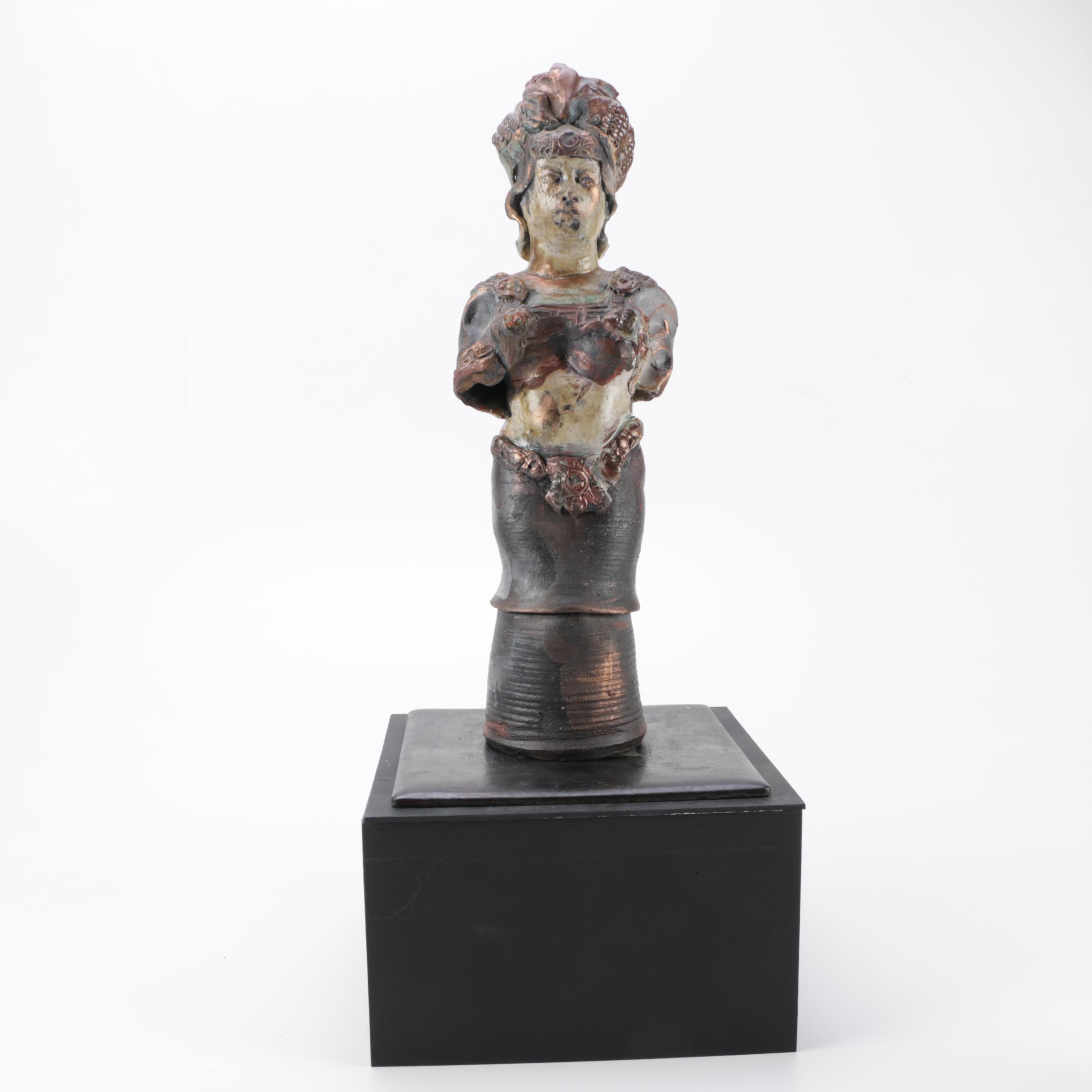 Roman Inspired Figural Ceramic Sculpture