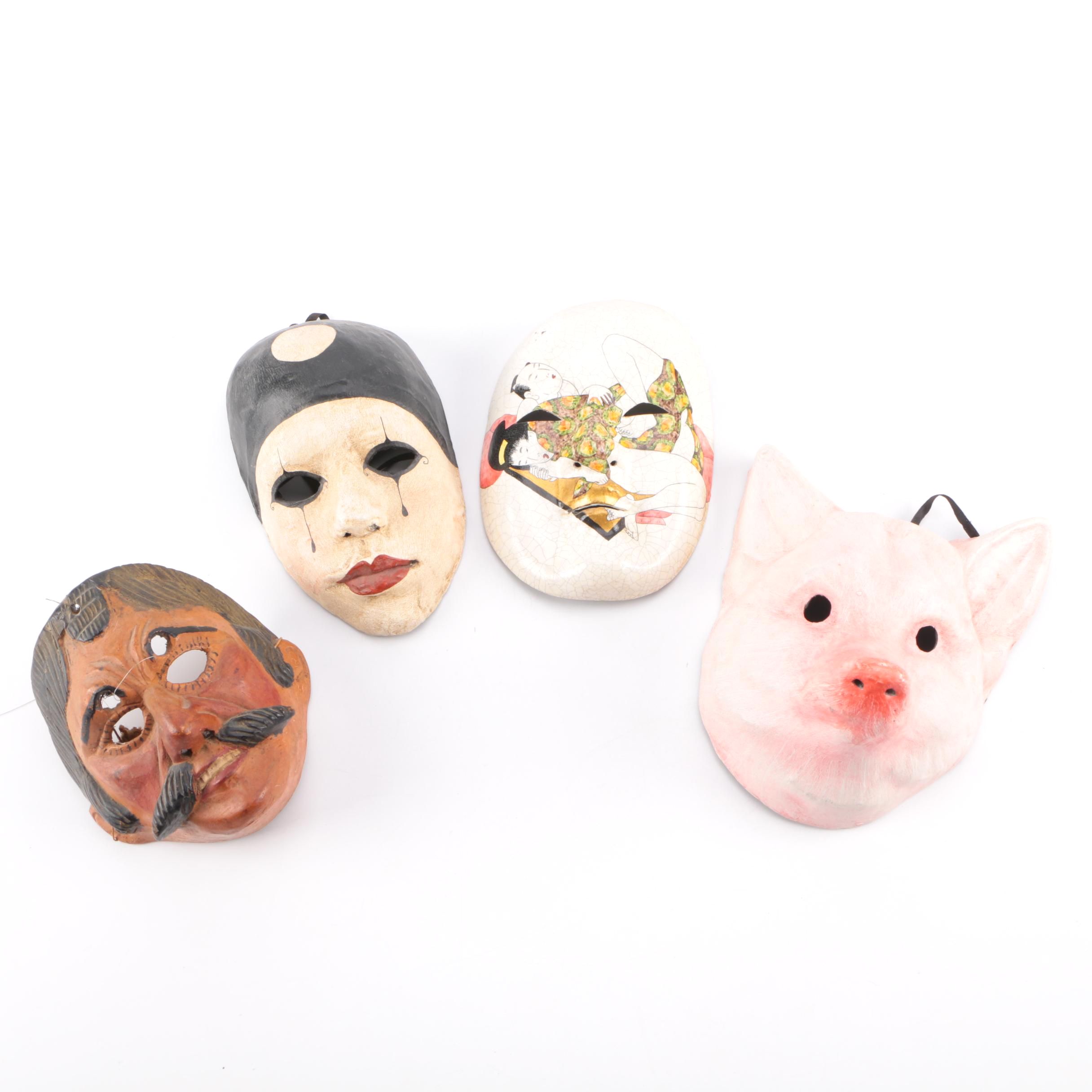 Assortment of Handmade International Masks Including Agostino Dessi