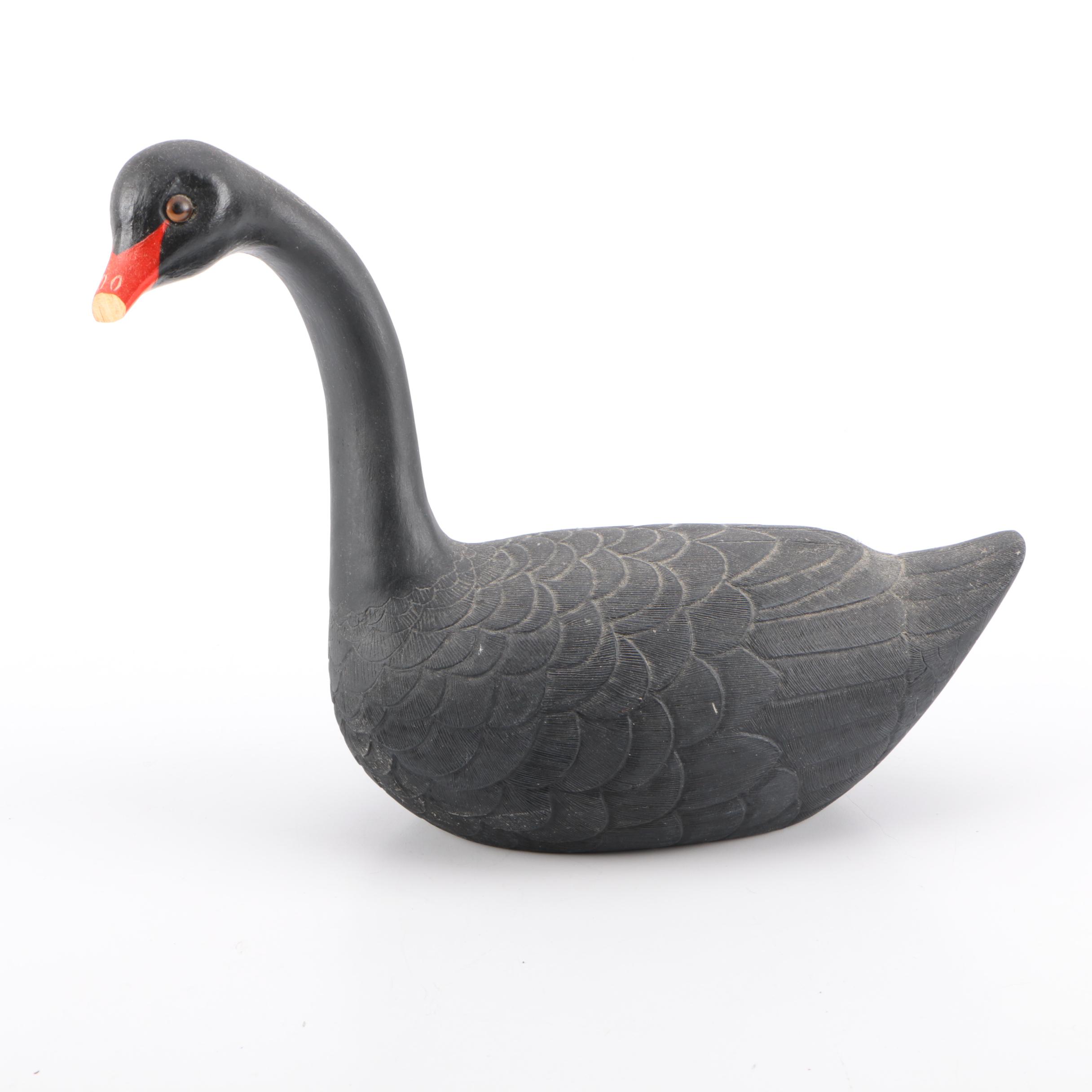 Wooden Black Swan Decoy