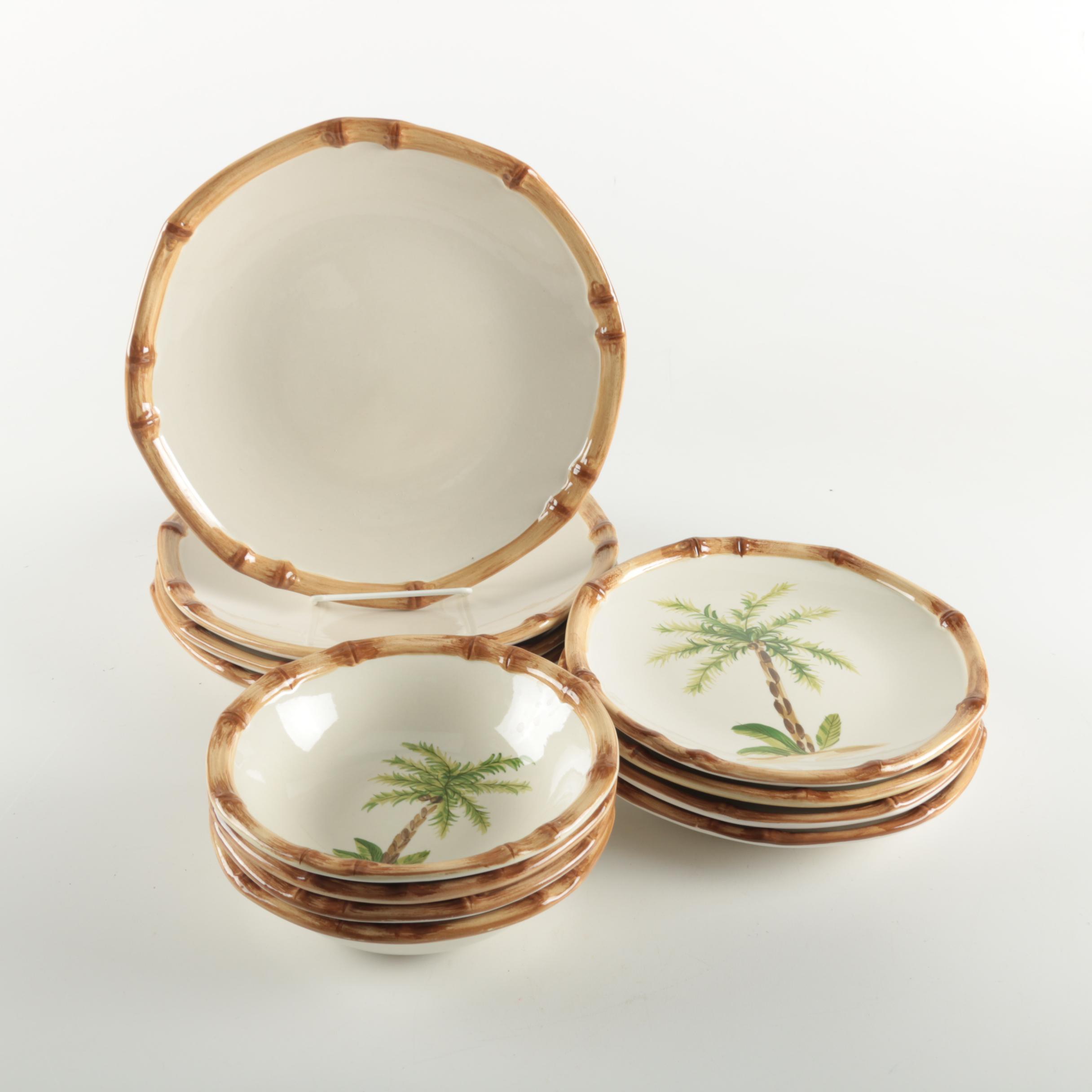 Ceramic Palm Tree Dish Ware Assortment