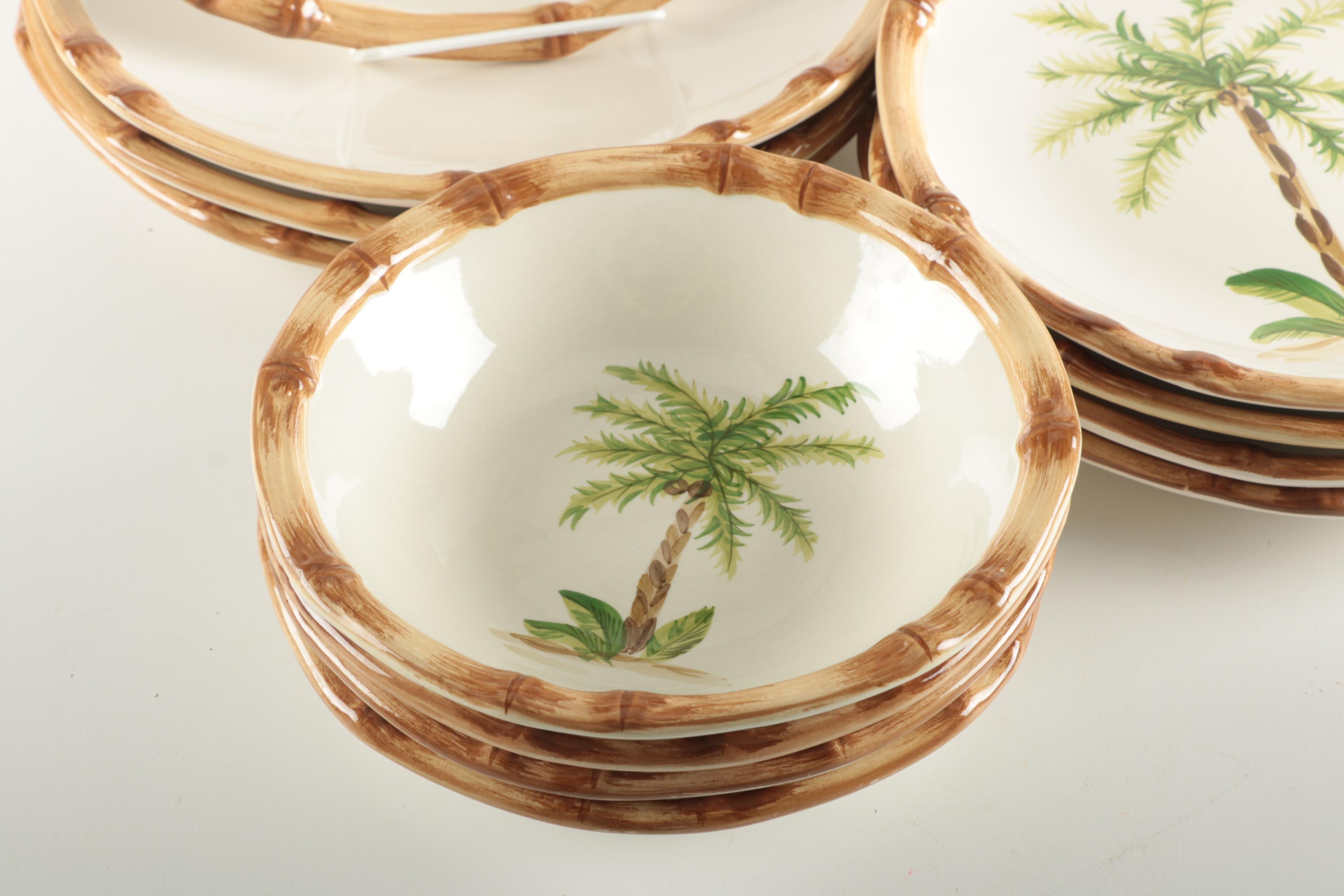 Ceramic Palm Tree Dish Ware Assortment