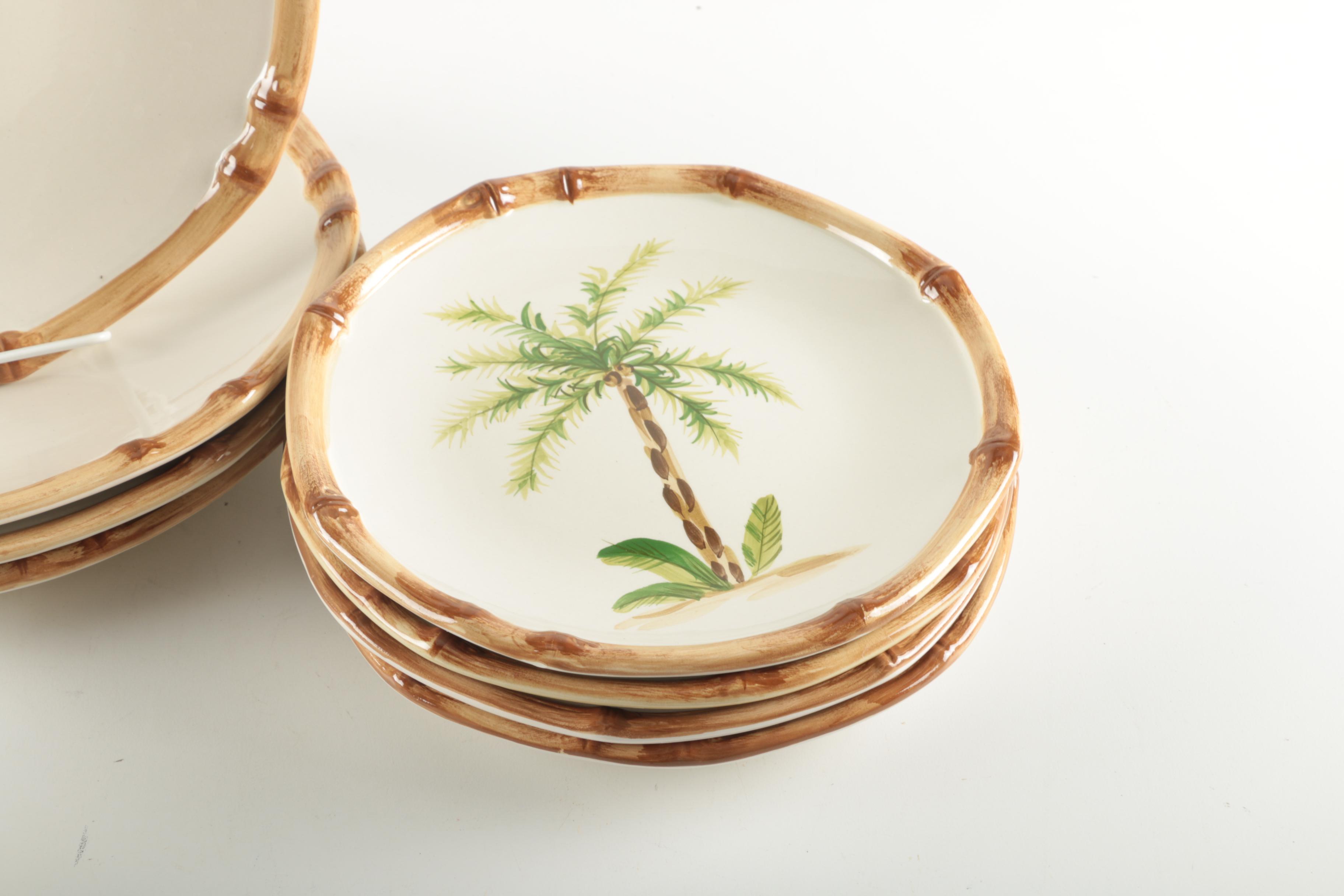 Ceramic Palm Tree Dish Ware Assortment