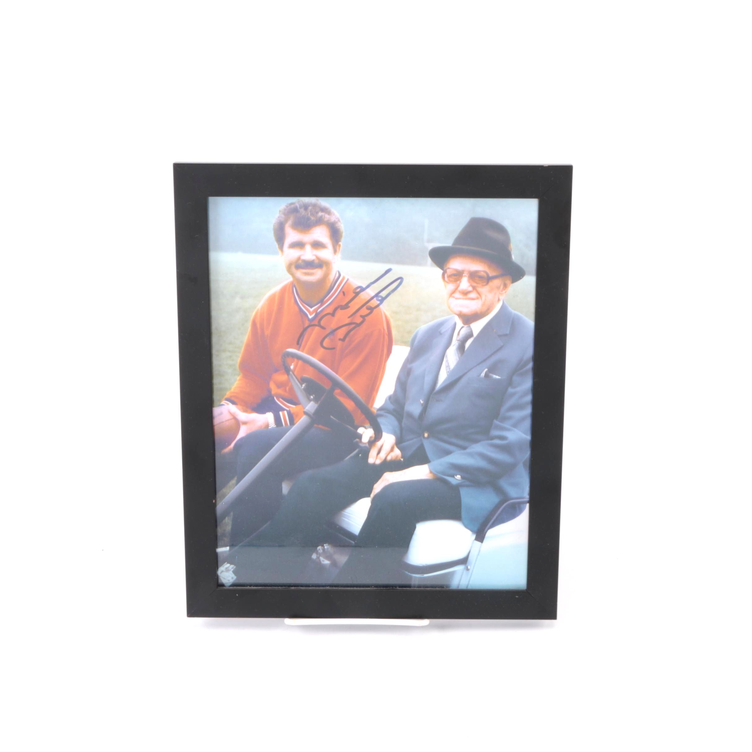 Mike Ditka and "Papa Bear" George Halas Signed Photograph