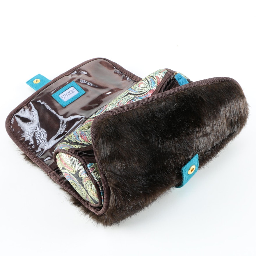 Stephanie Johnson Faux Fur Cosmetic Bag